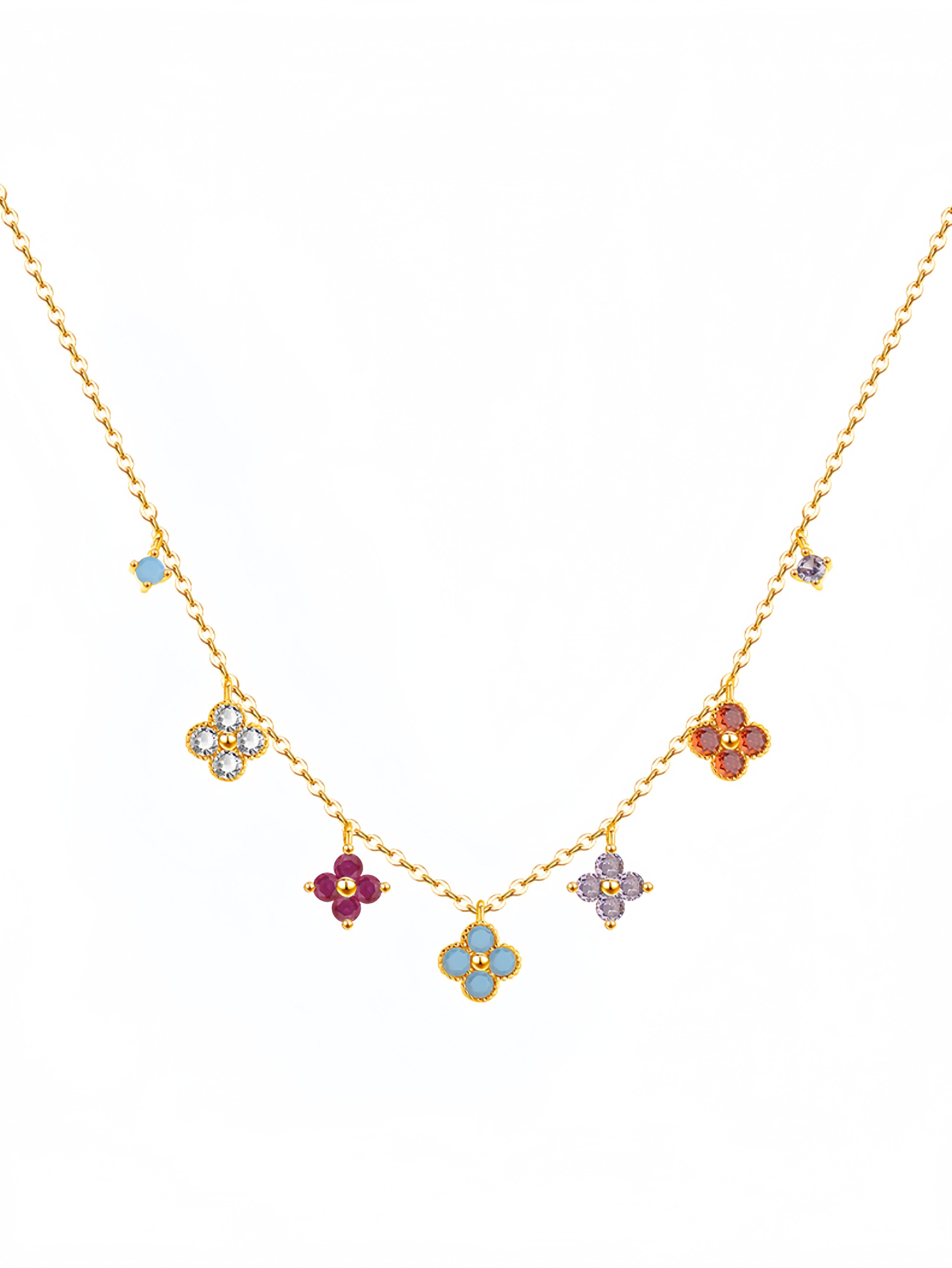 Gold Flower Chain Necklace