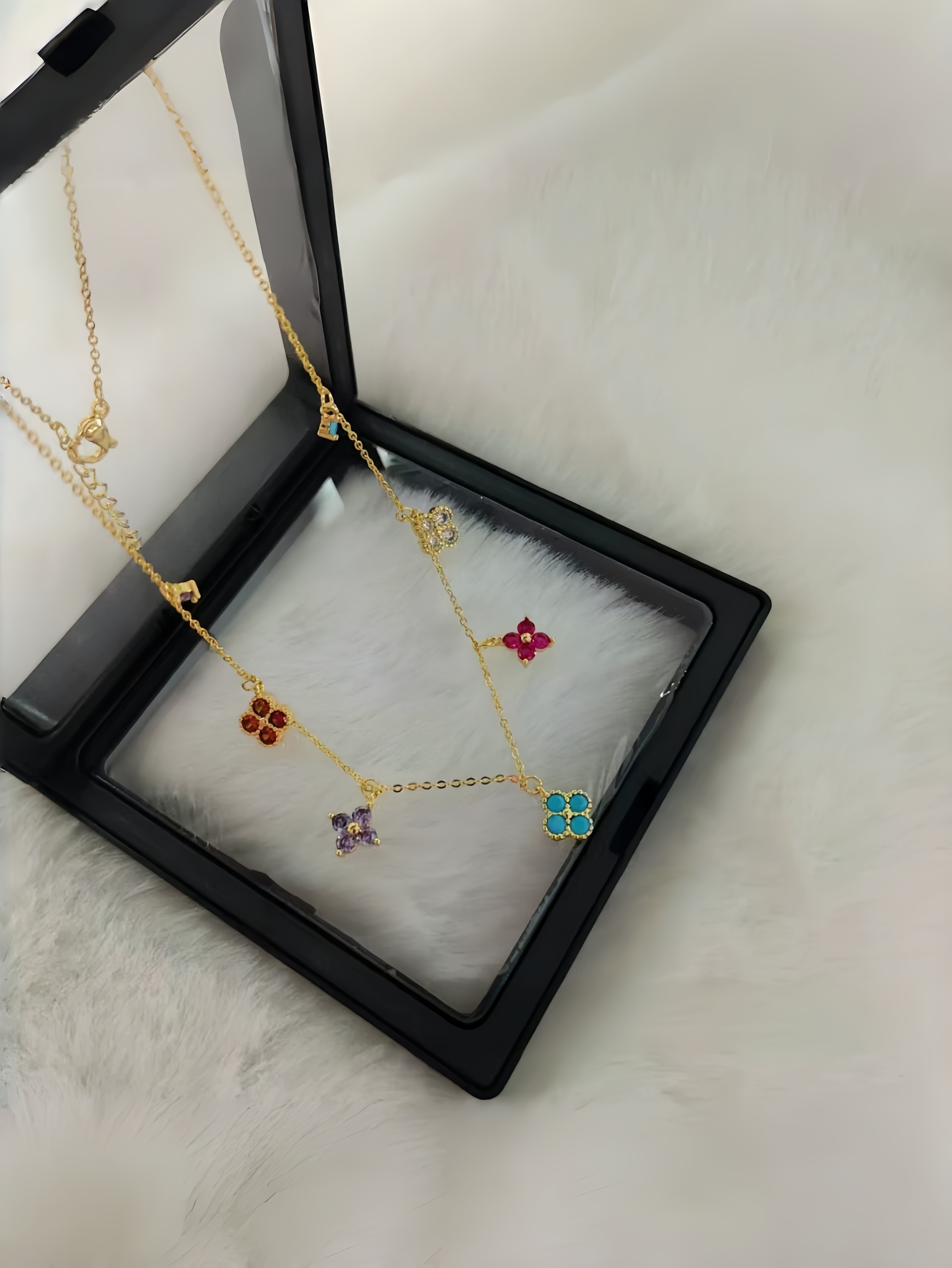 Gold Flower Chain Necklace
