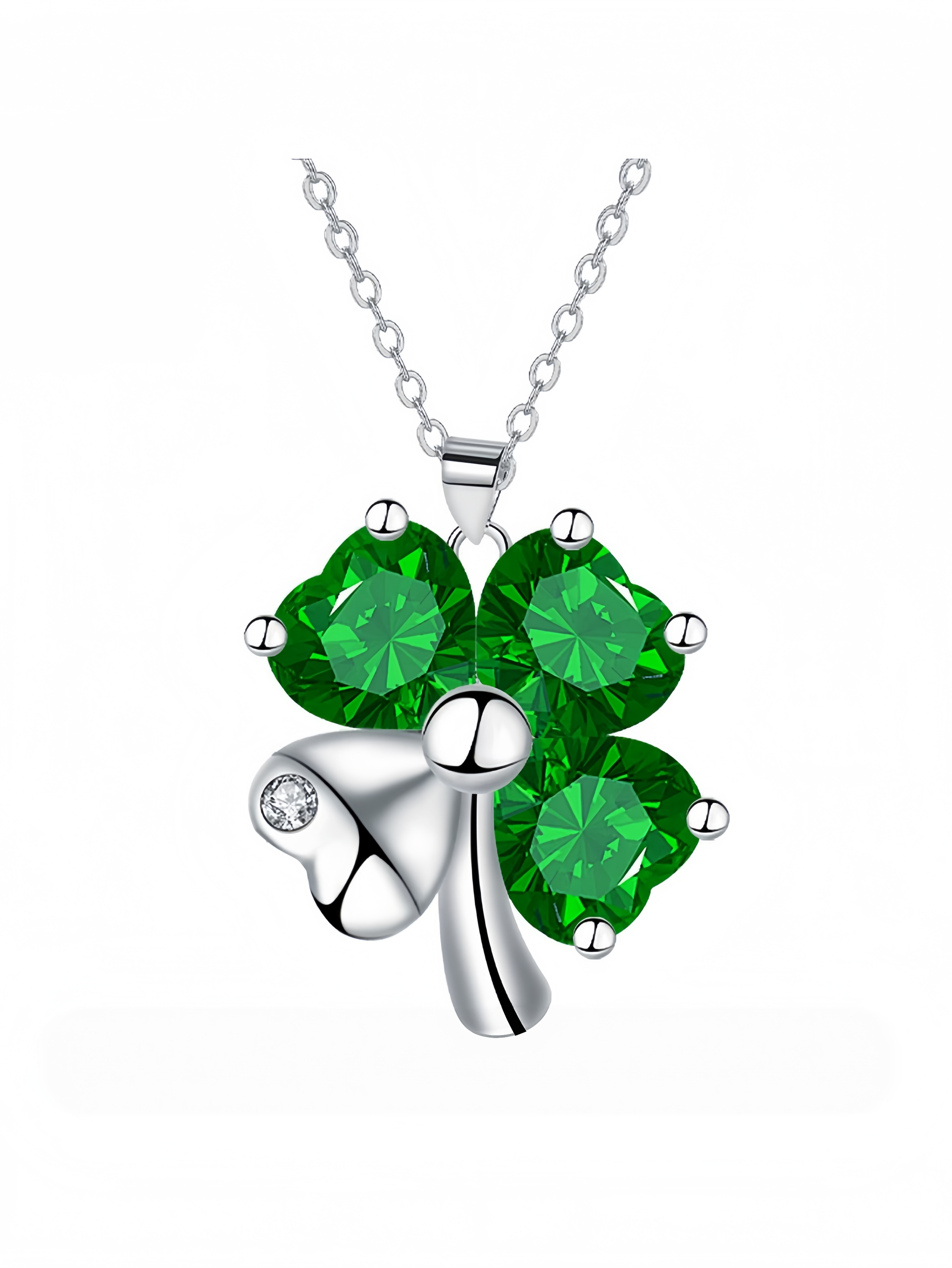 Silver Crystal Pendant Necklace
