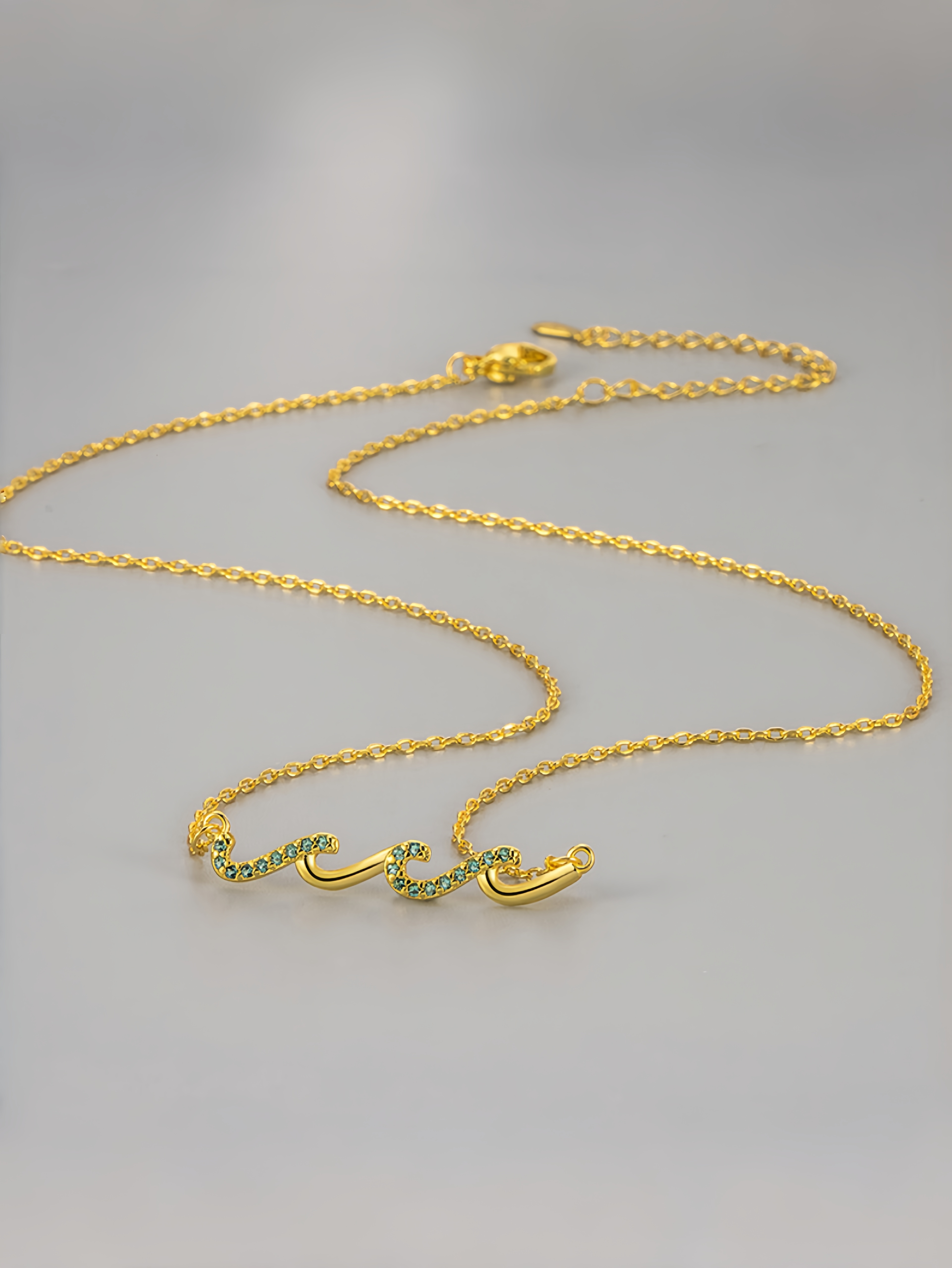 Gold Gemstone Pendant Necklace