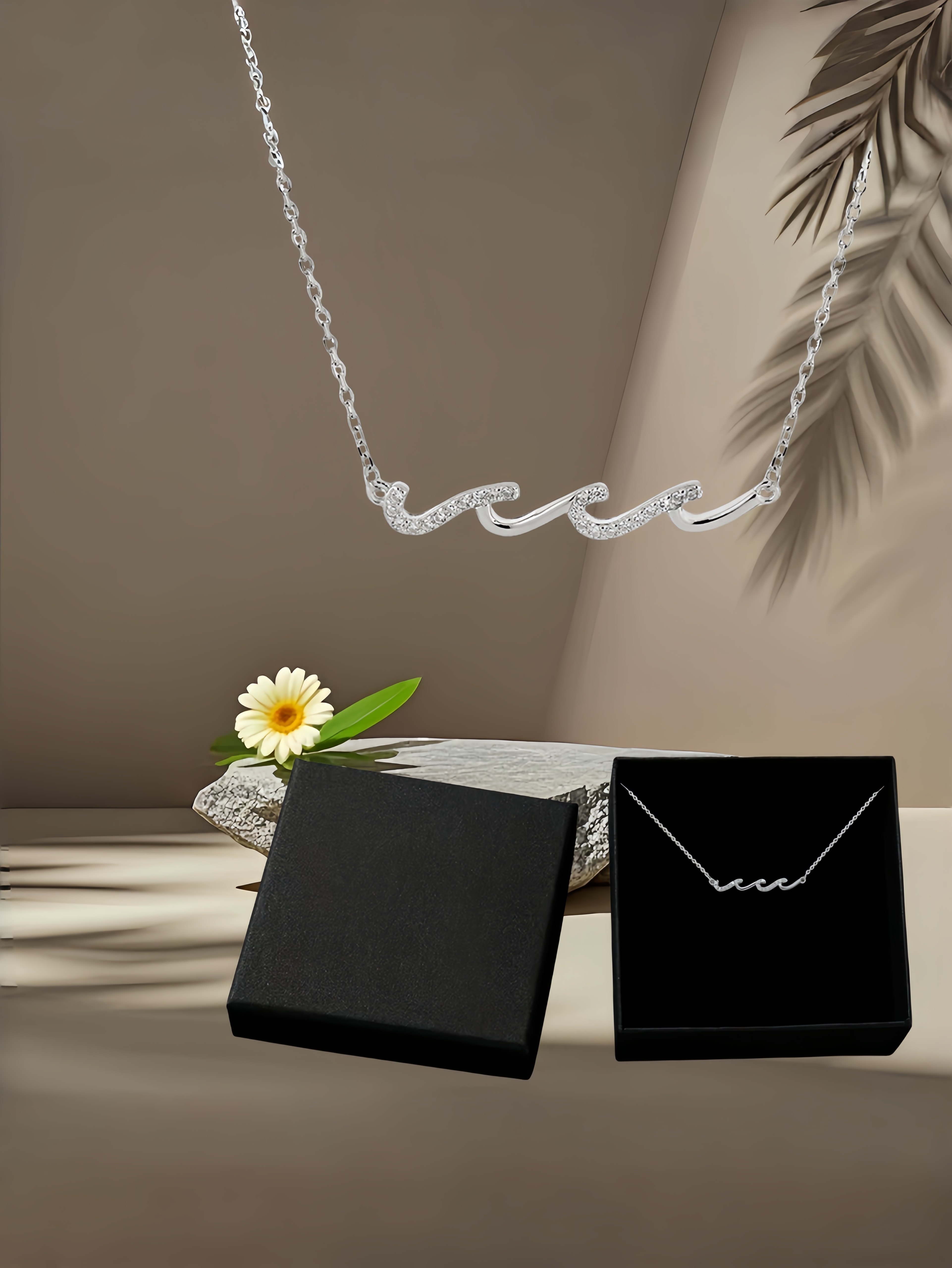 Silver Rhinestone Pendant Necklace