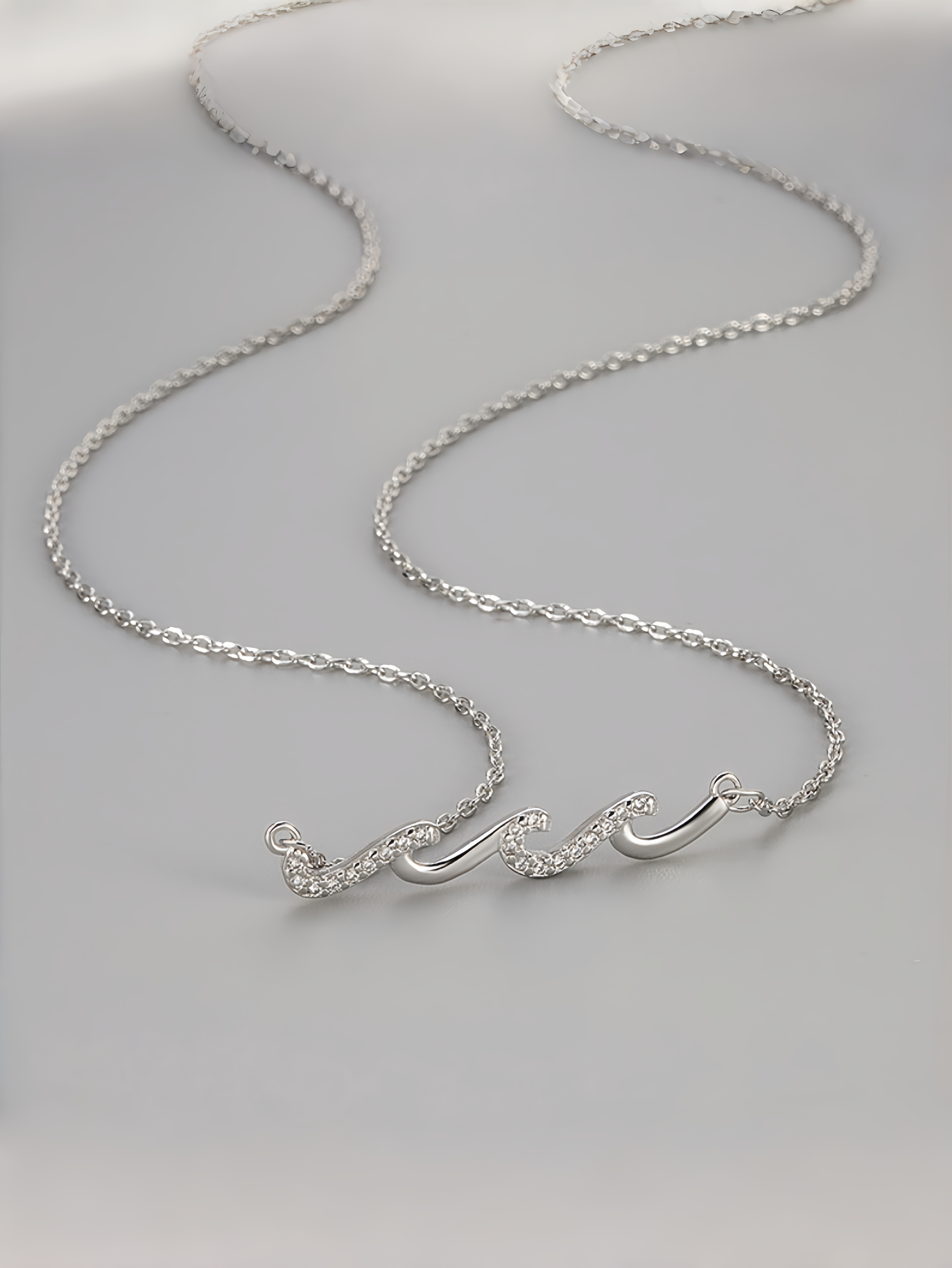 Silver Rhinestone Pendant Necklace