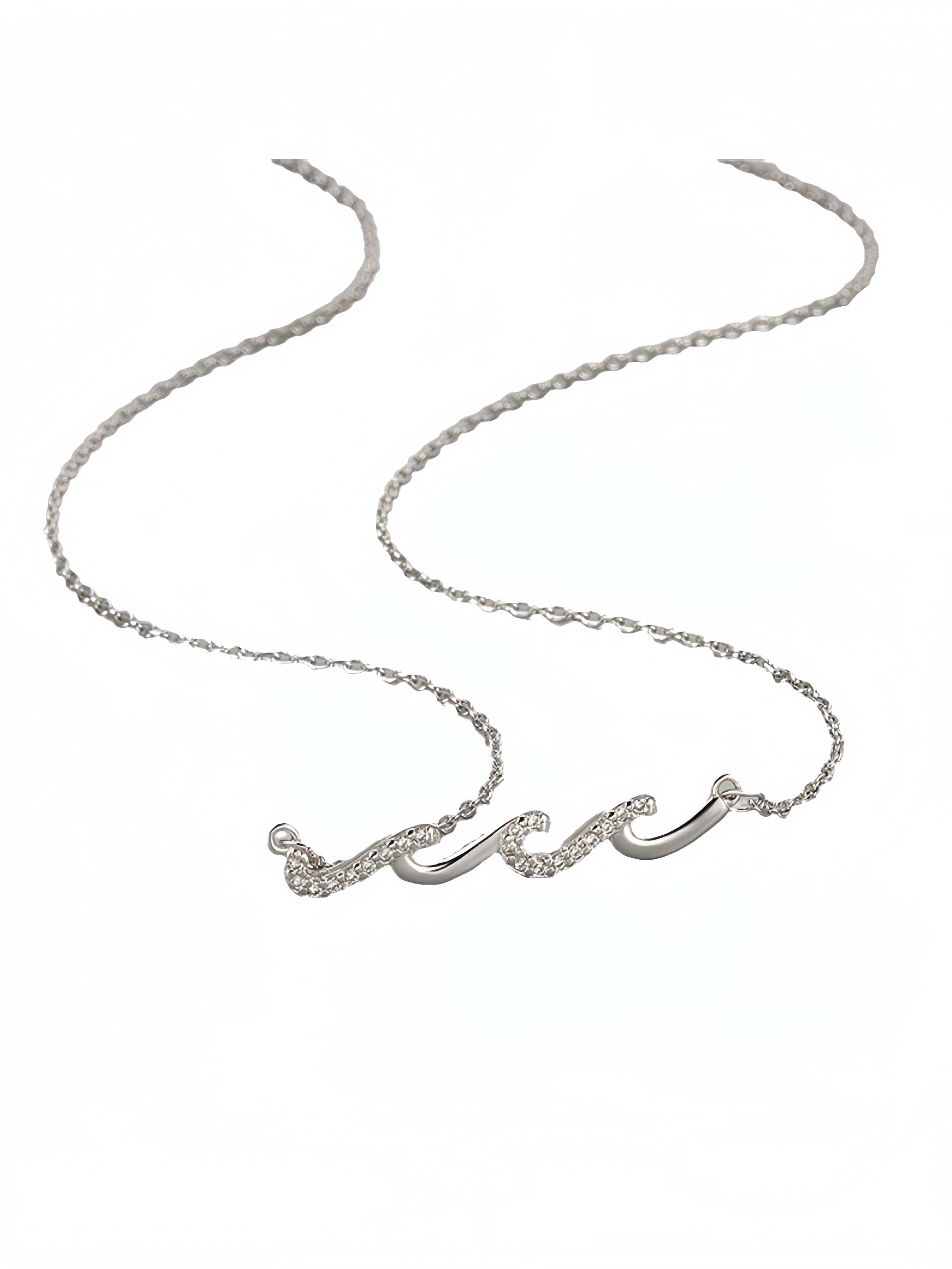 Silver Rhinestone Pendant Necklace