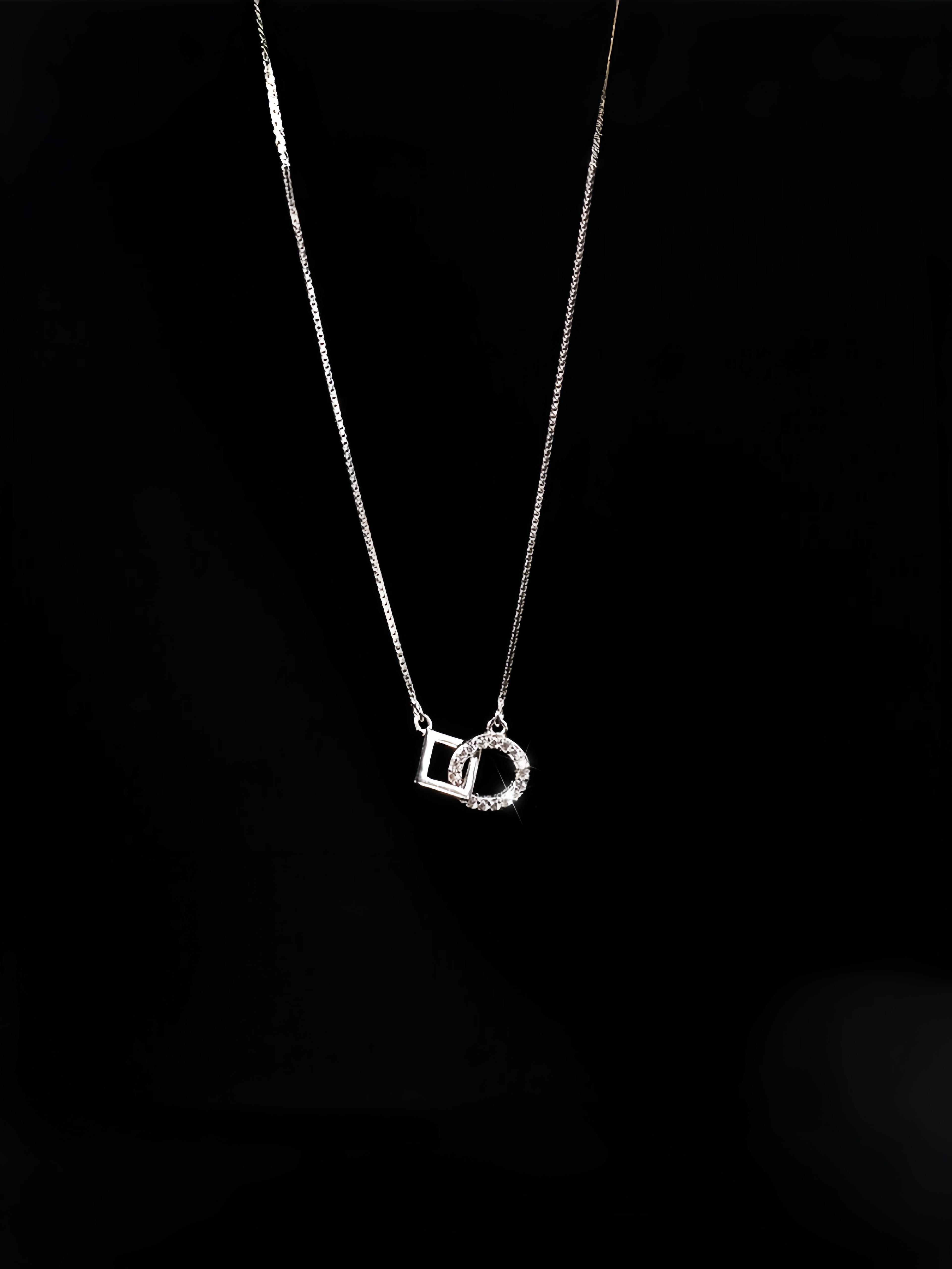 Silver Geometric Pendant Necklace
