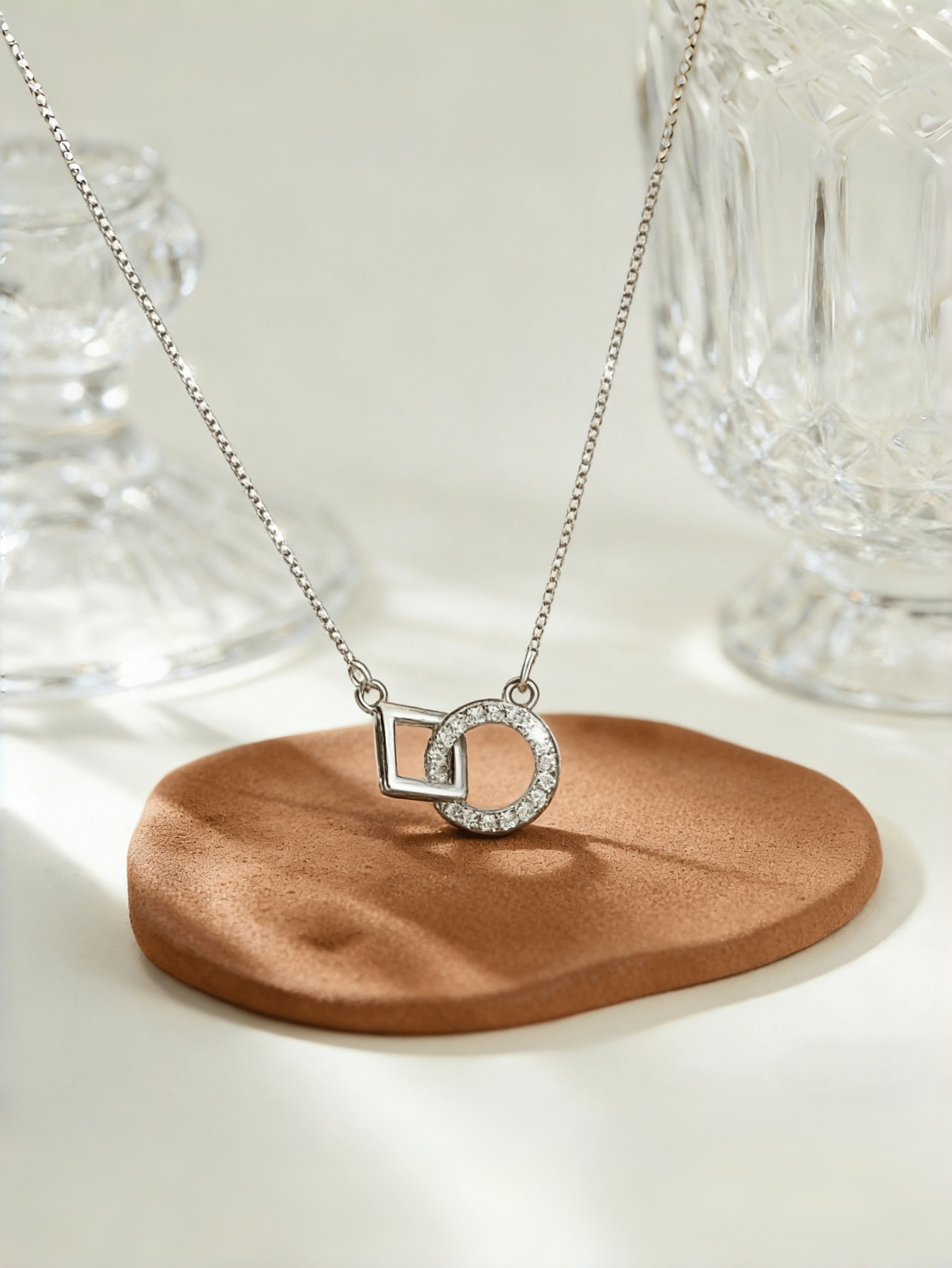 Silver Geometric Pendant Necklace