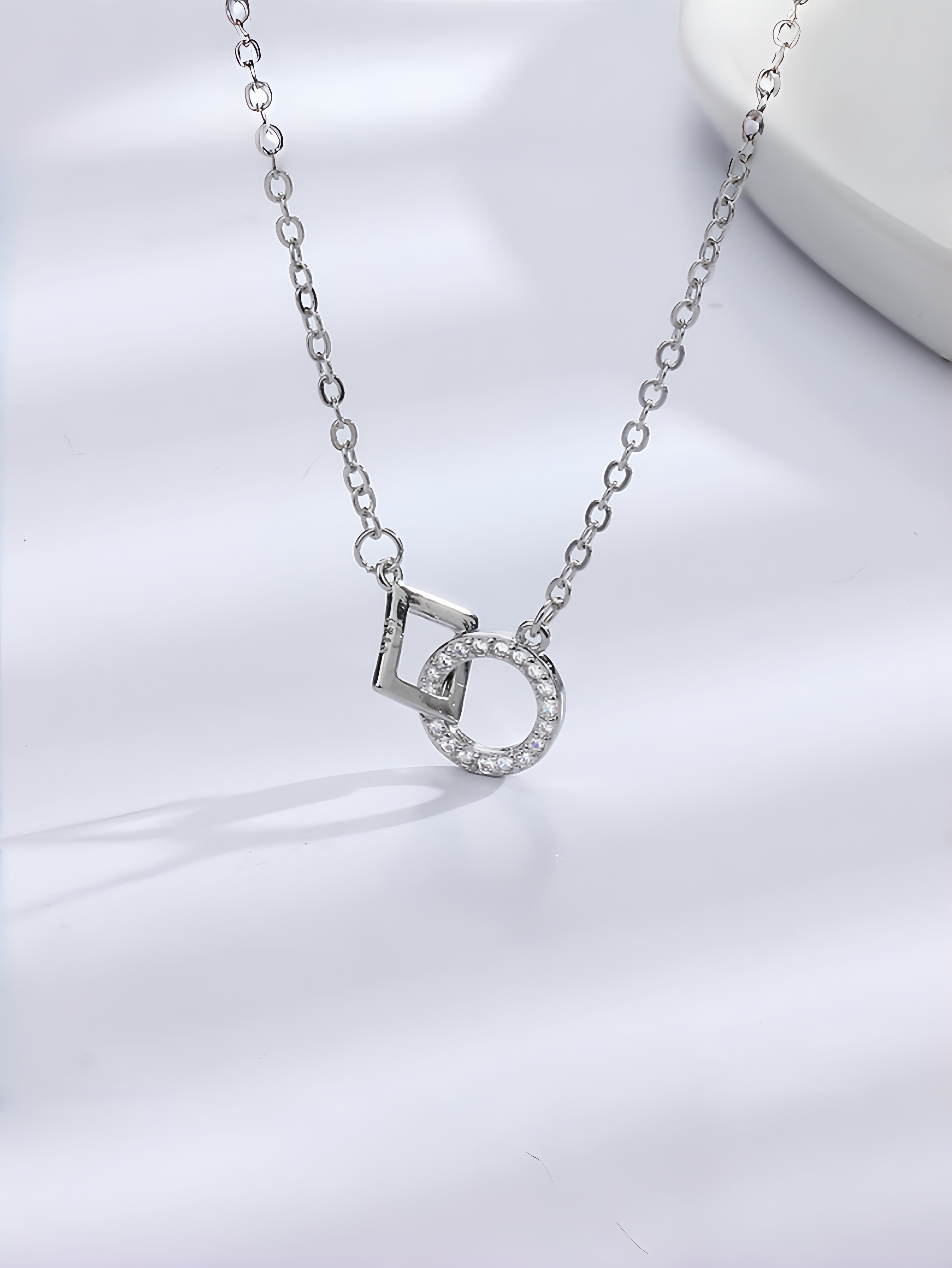 Silver Geometric Pendant Necklace
