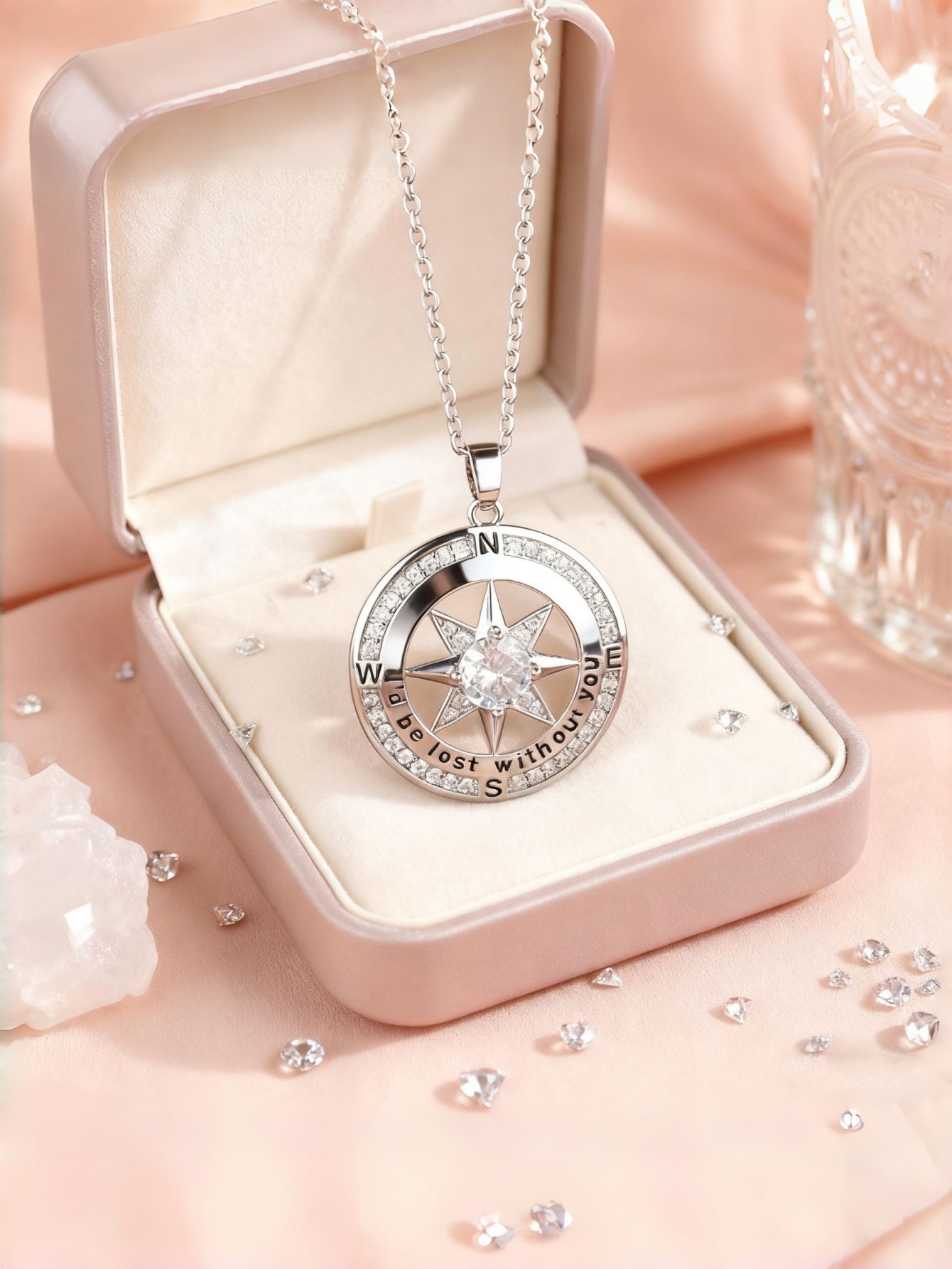 Silver Gemstone Pendant Necklace