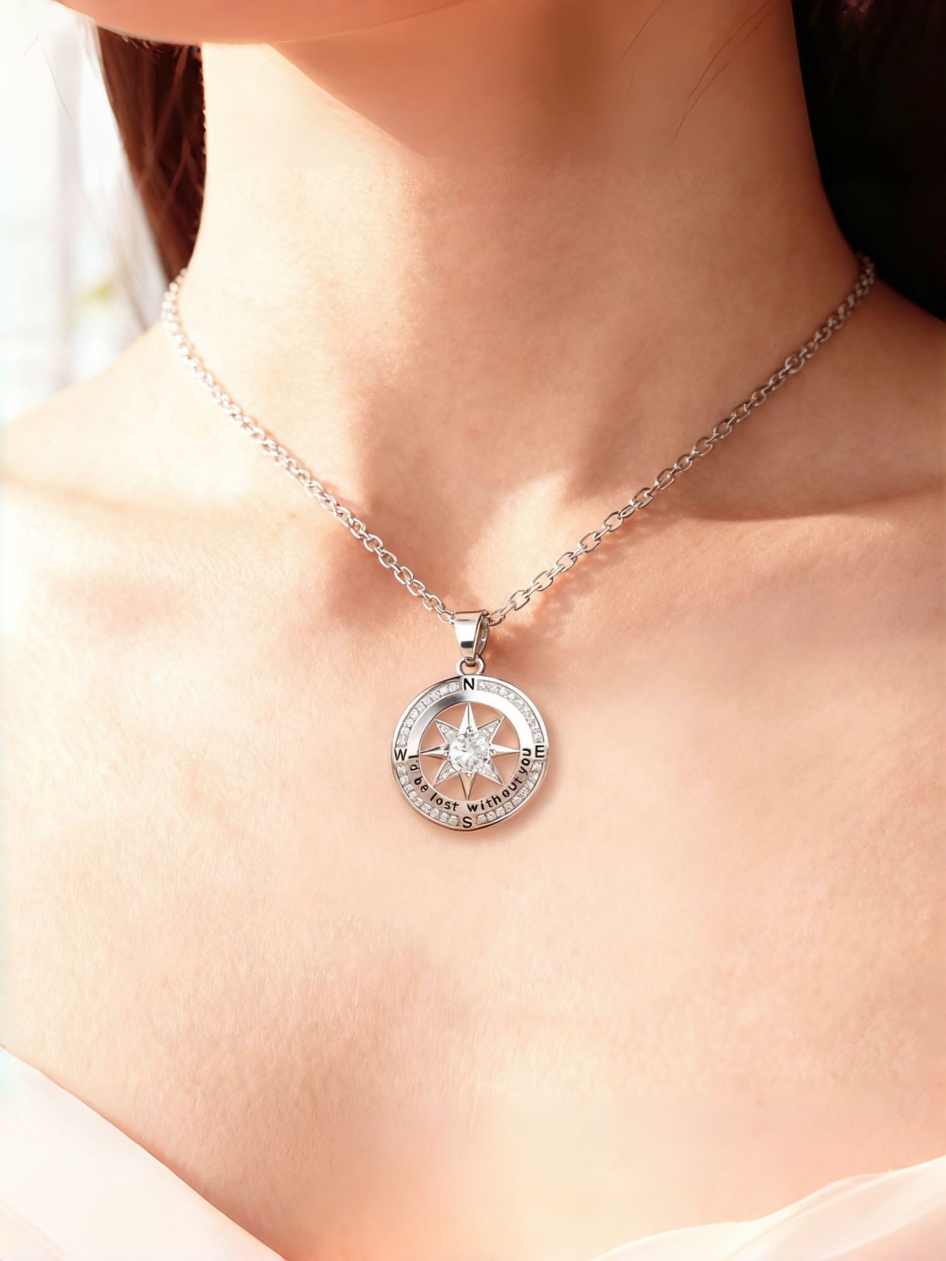 Silver Gemstone Pendant Necklace