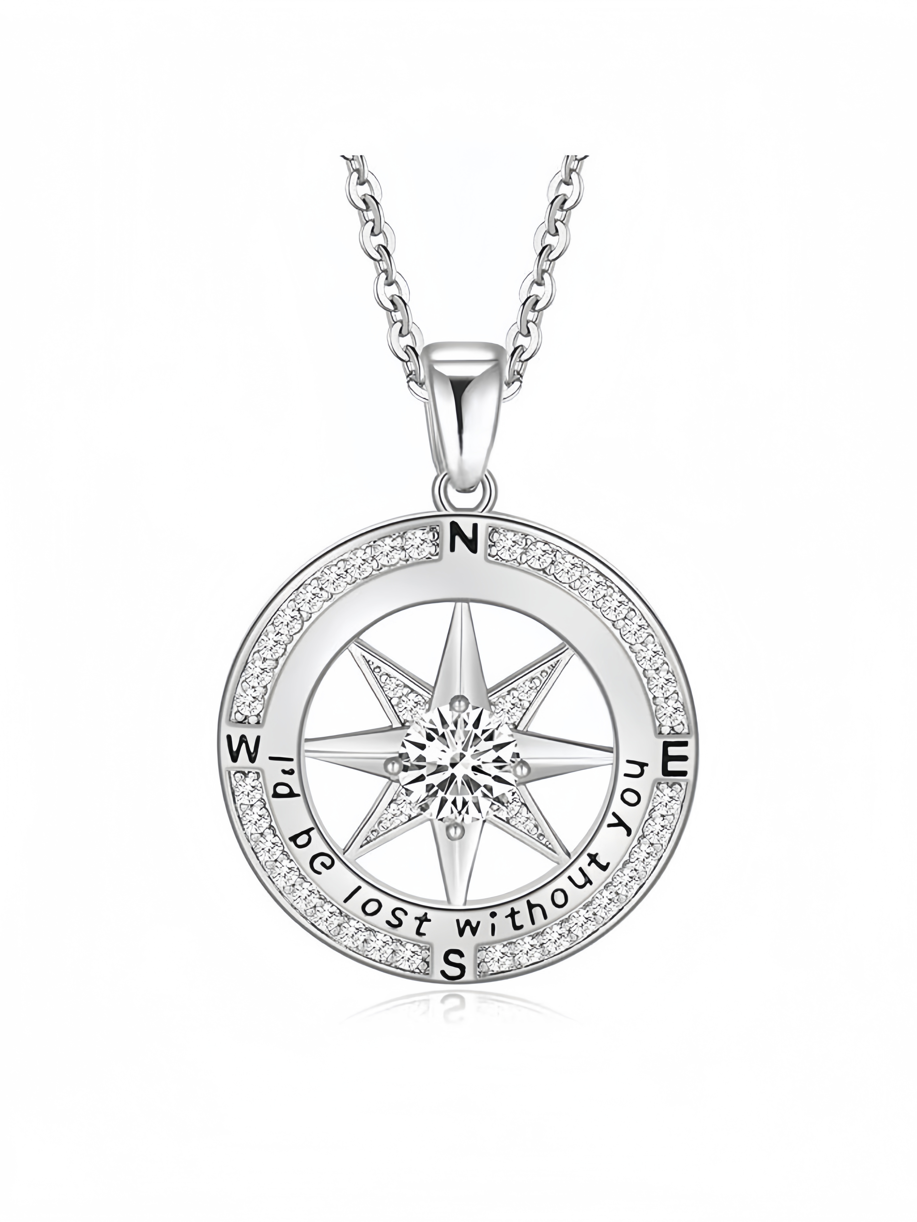 Silver Gemstone Pendant Necklace