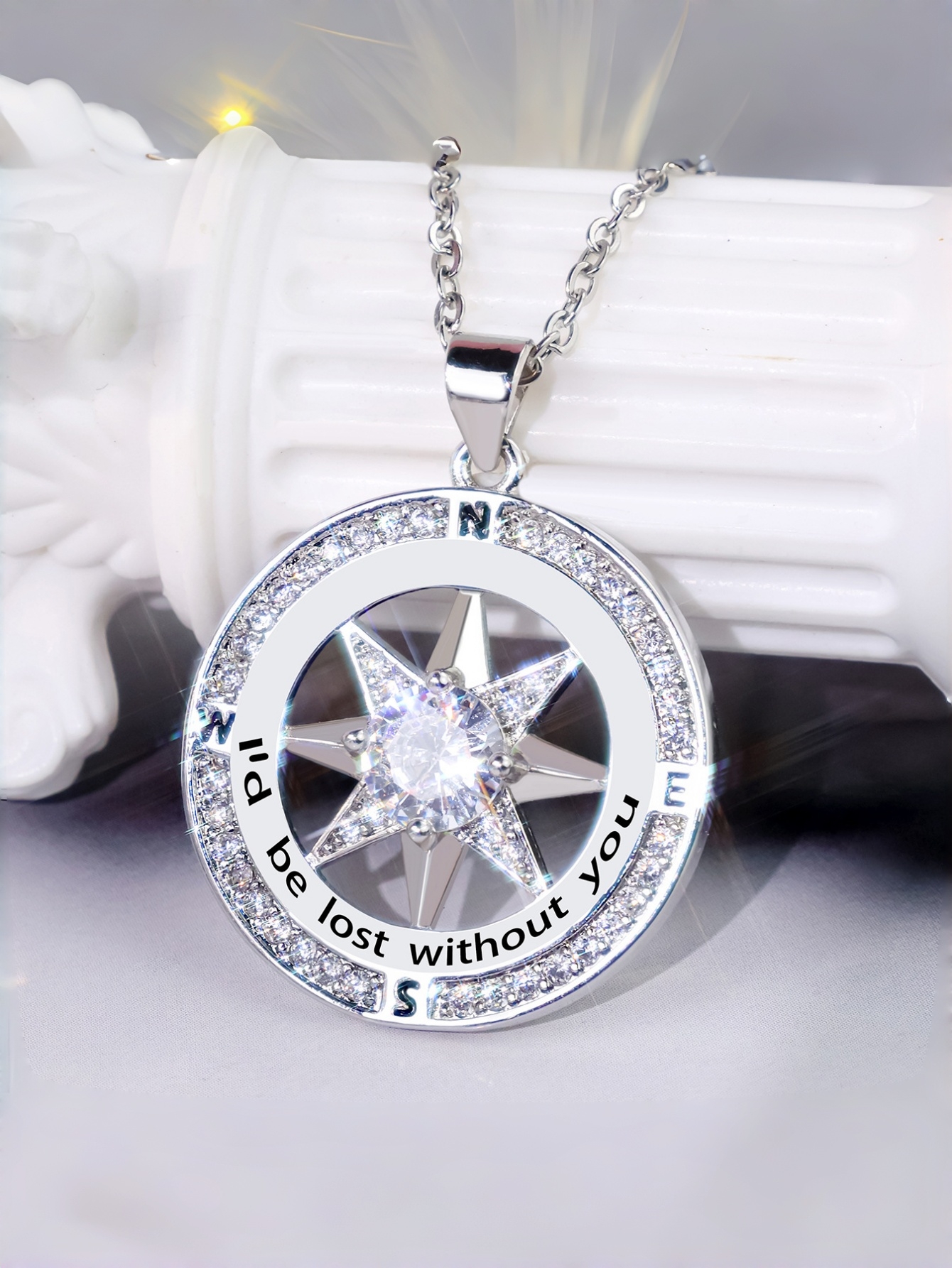 Silver Gemstone Pendant Necklace