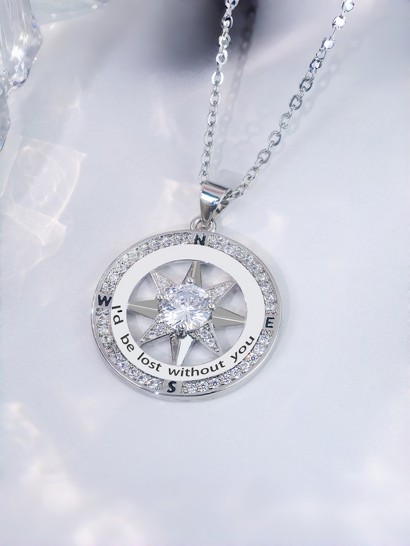 Silver Gemstone Pendant Necklace