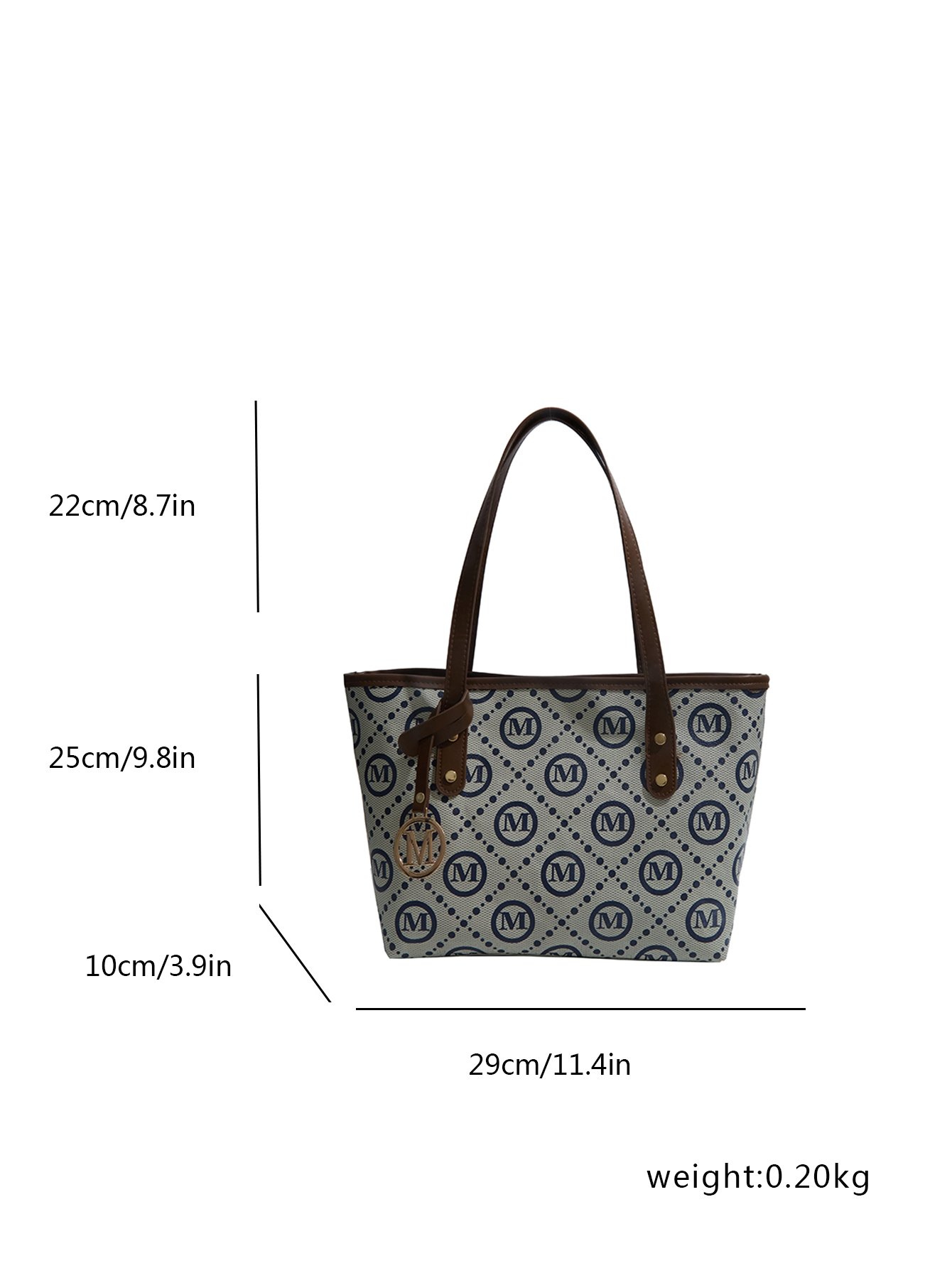 Grey Tote with Zip Closure