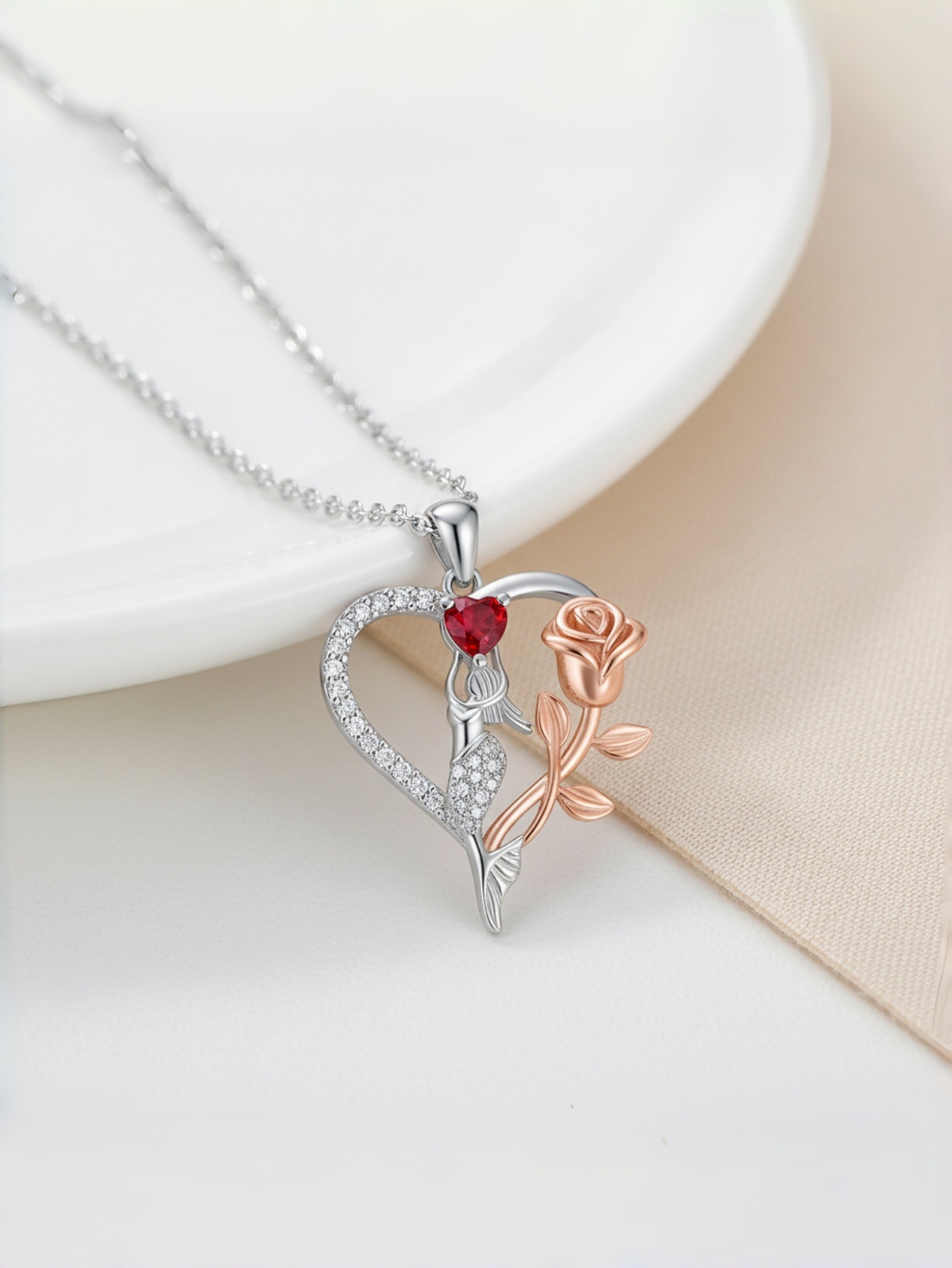 Multi Heart Pendant Necklace