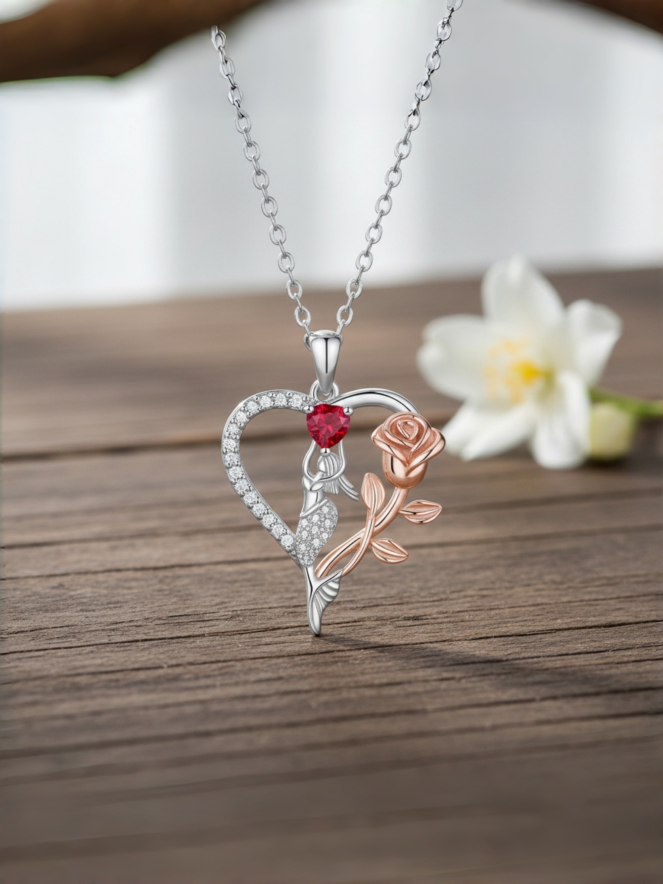 Multi Heart Pendant Necklace