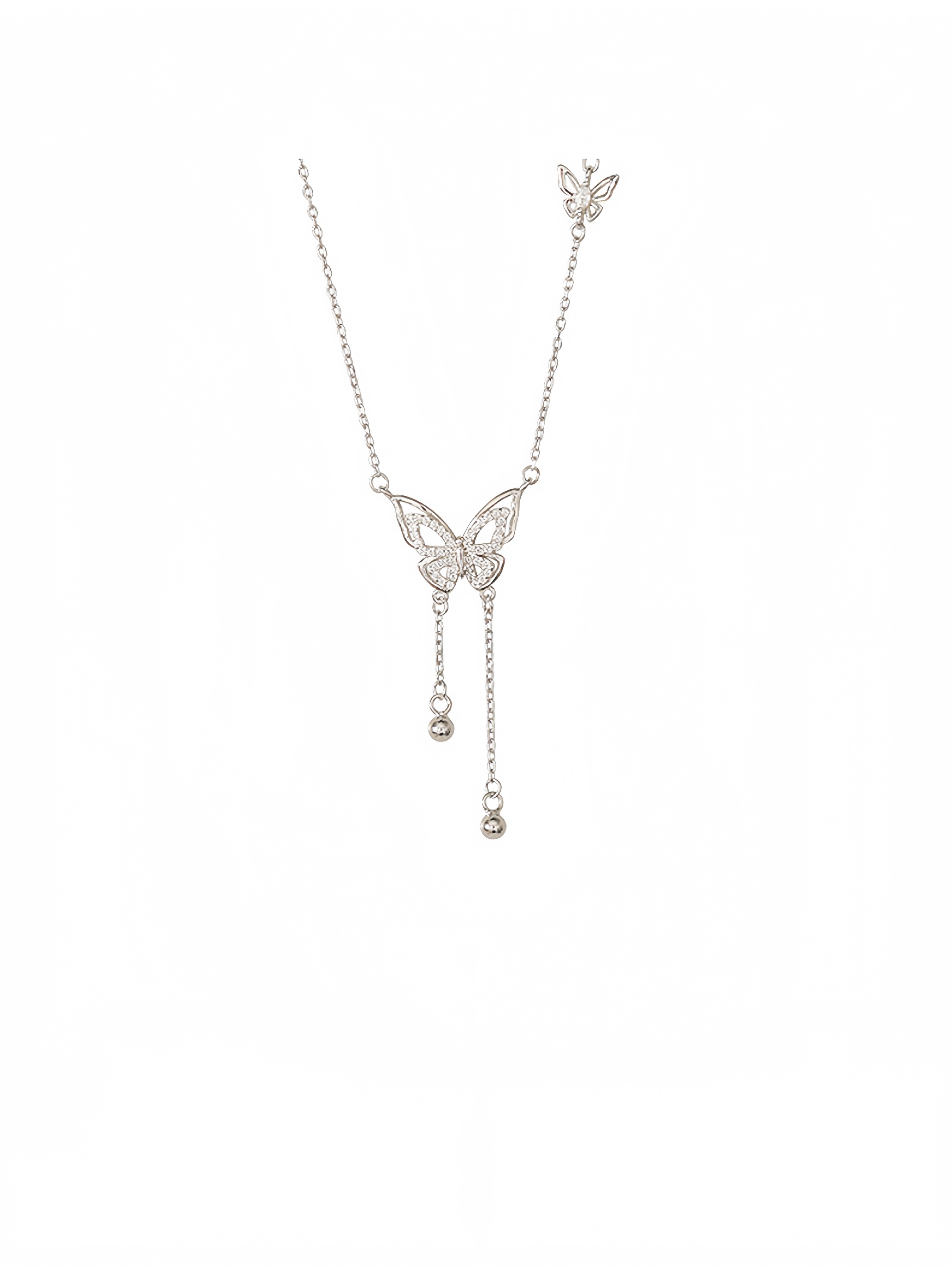 Silver Butterfly Pendant Necklace