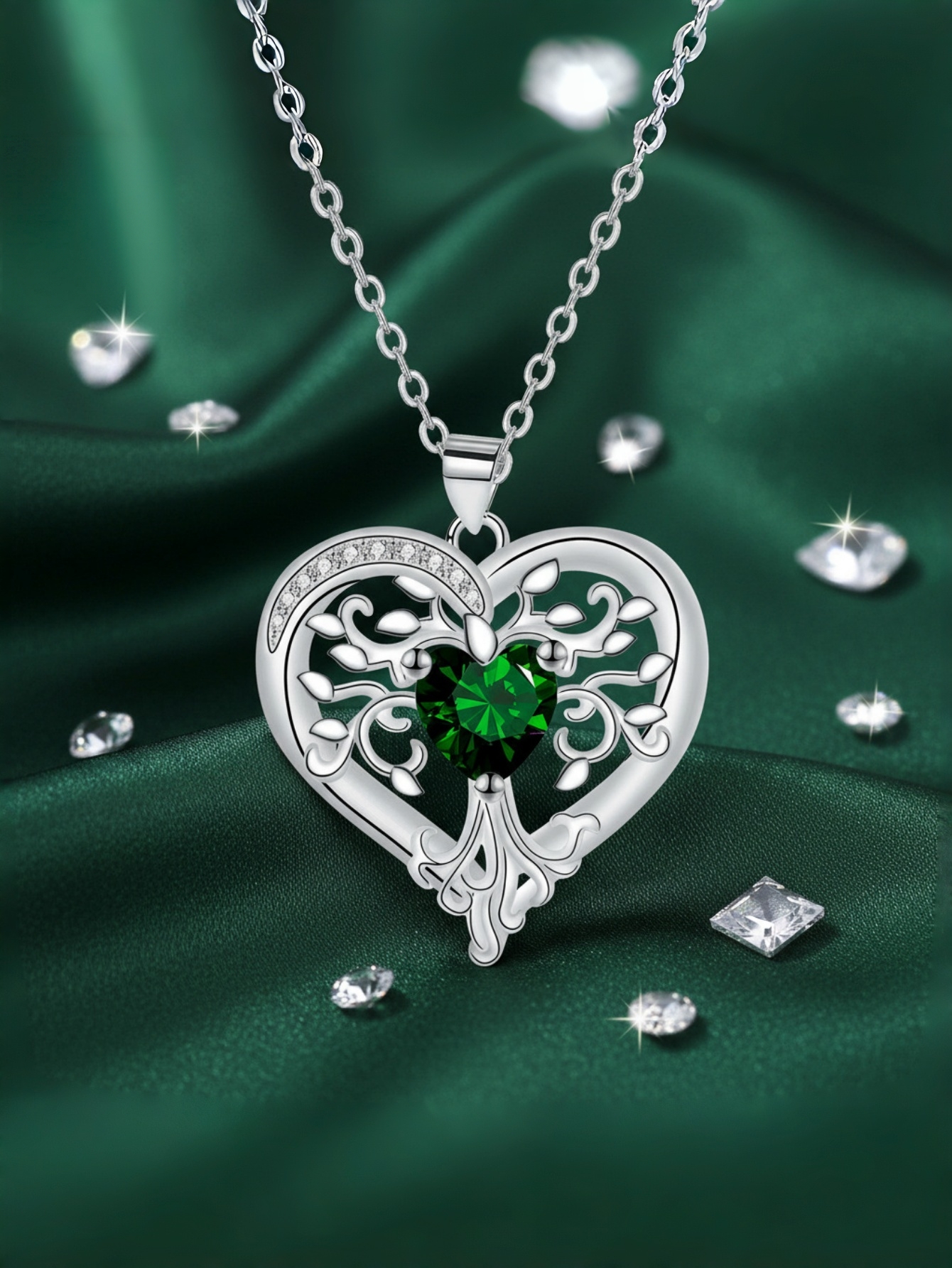Silver Heart Pendant Necklace