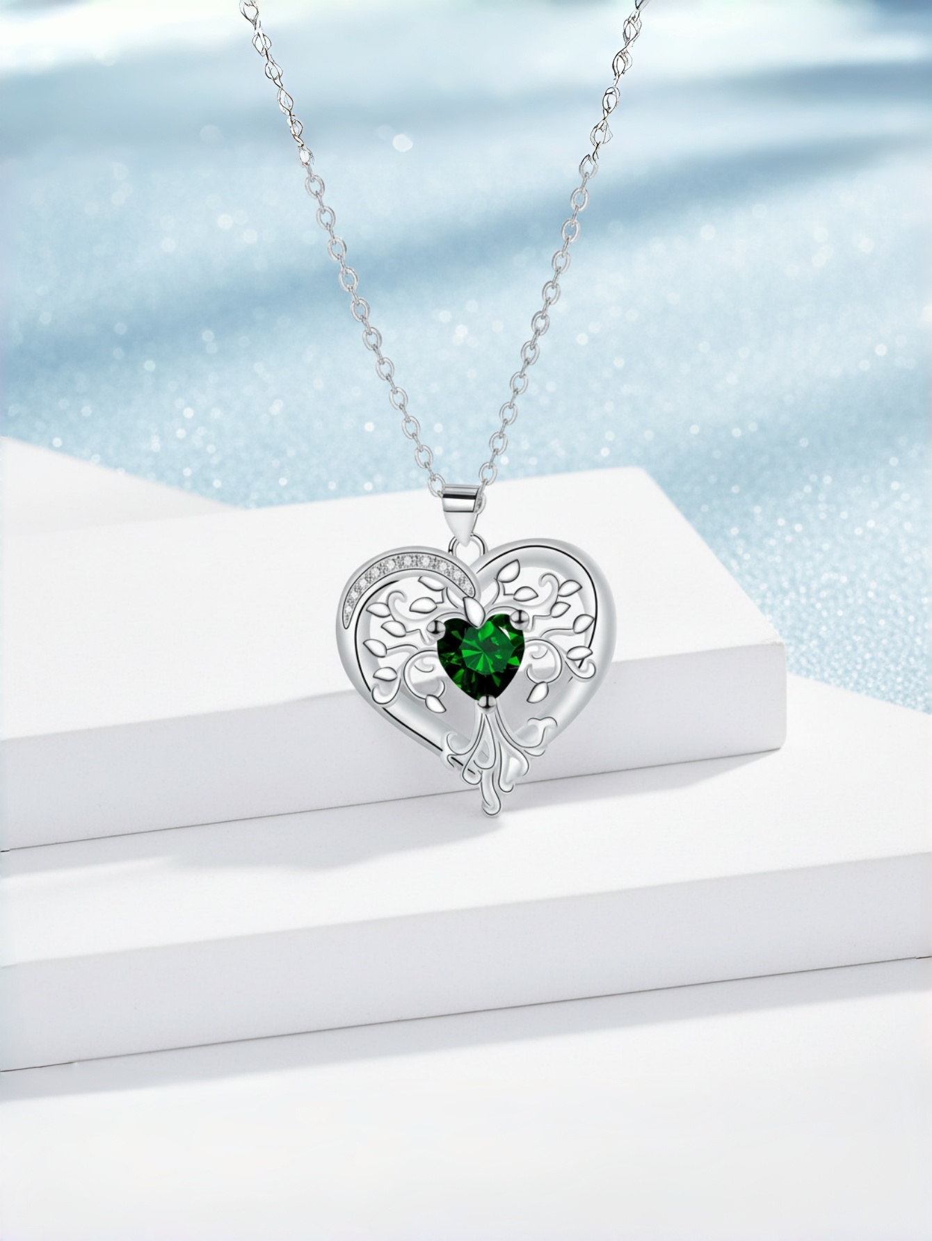 Silver Heart Pendant Necklace