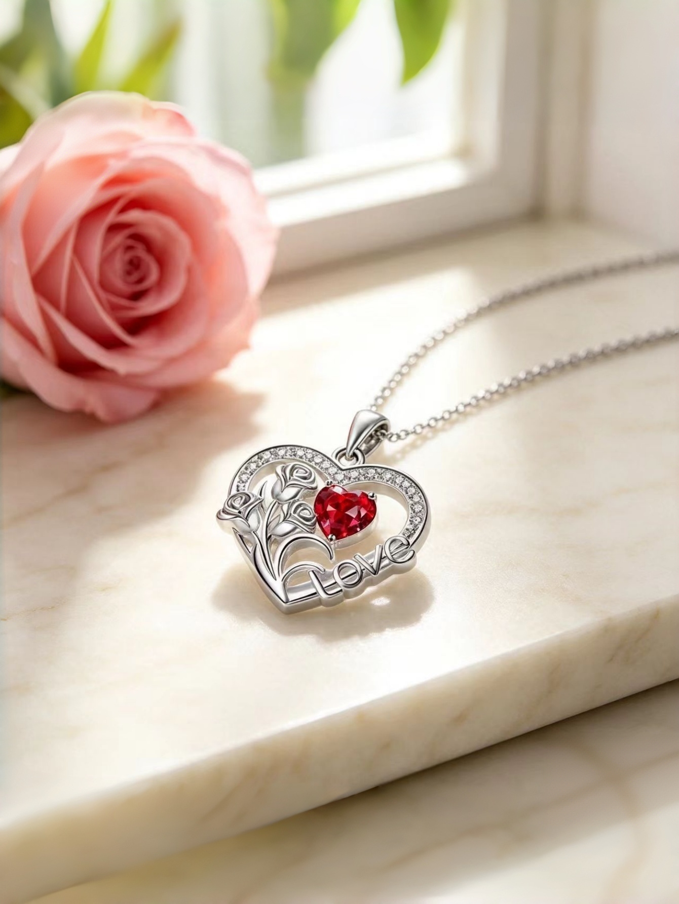 Silver Heart Pendant Necklaces