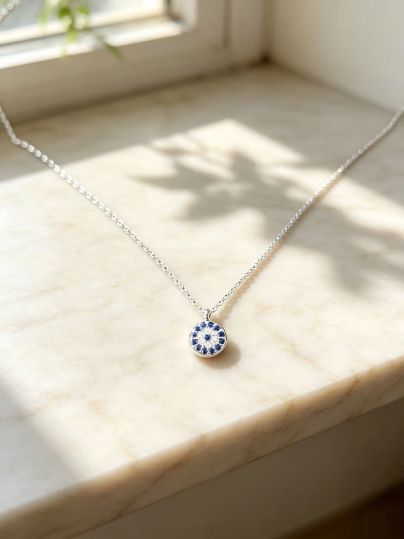 Silver Geometric Pendant Necklace