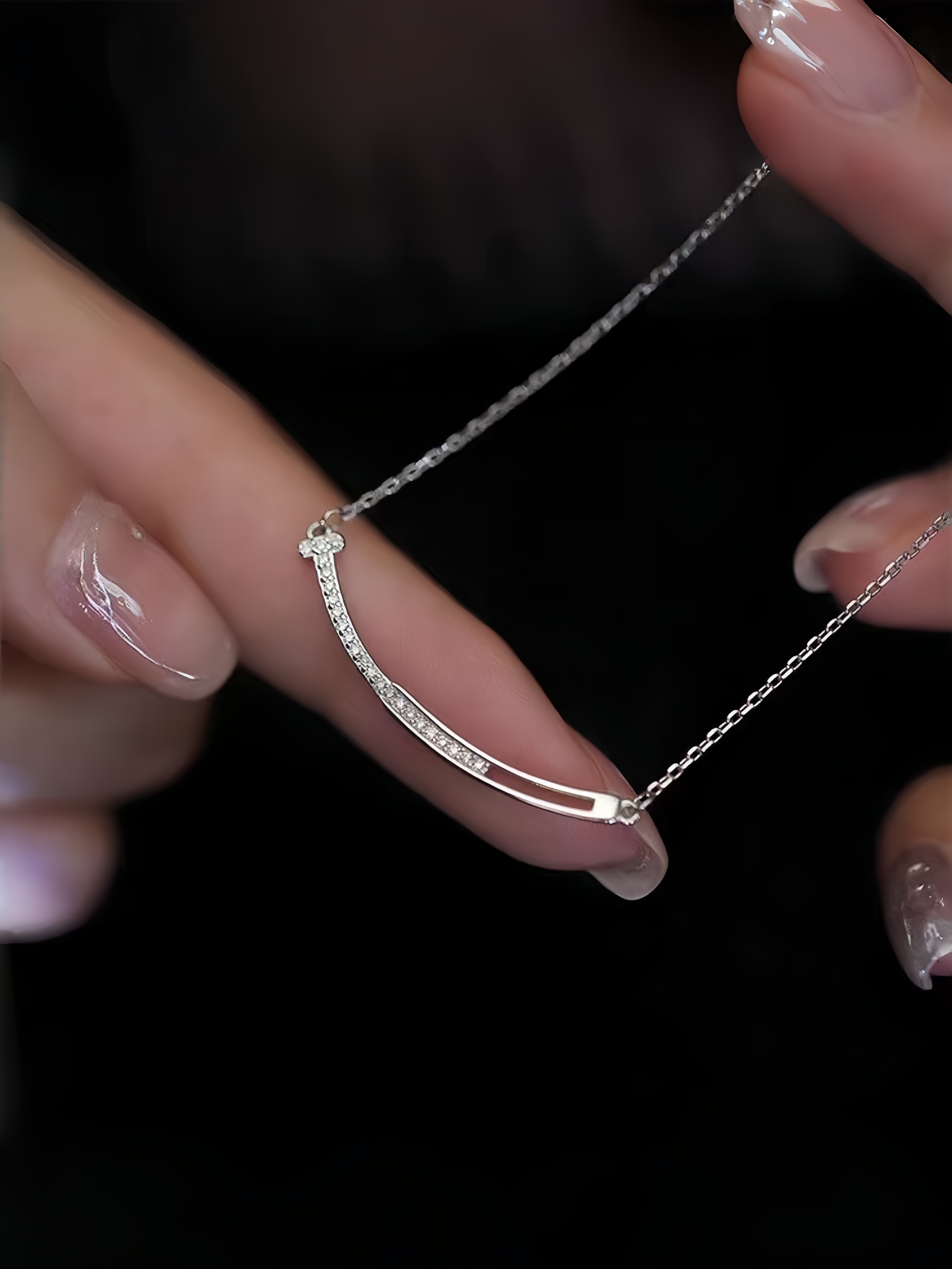 Silver Crystal Pendant Necklace