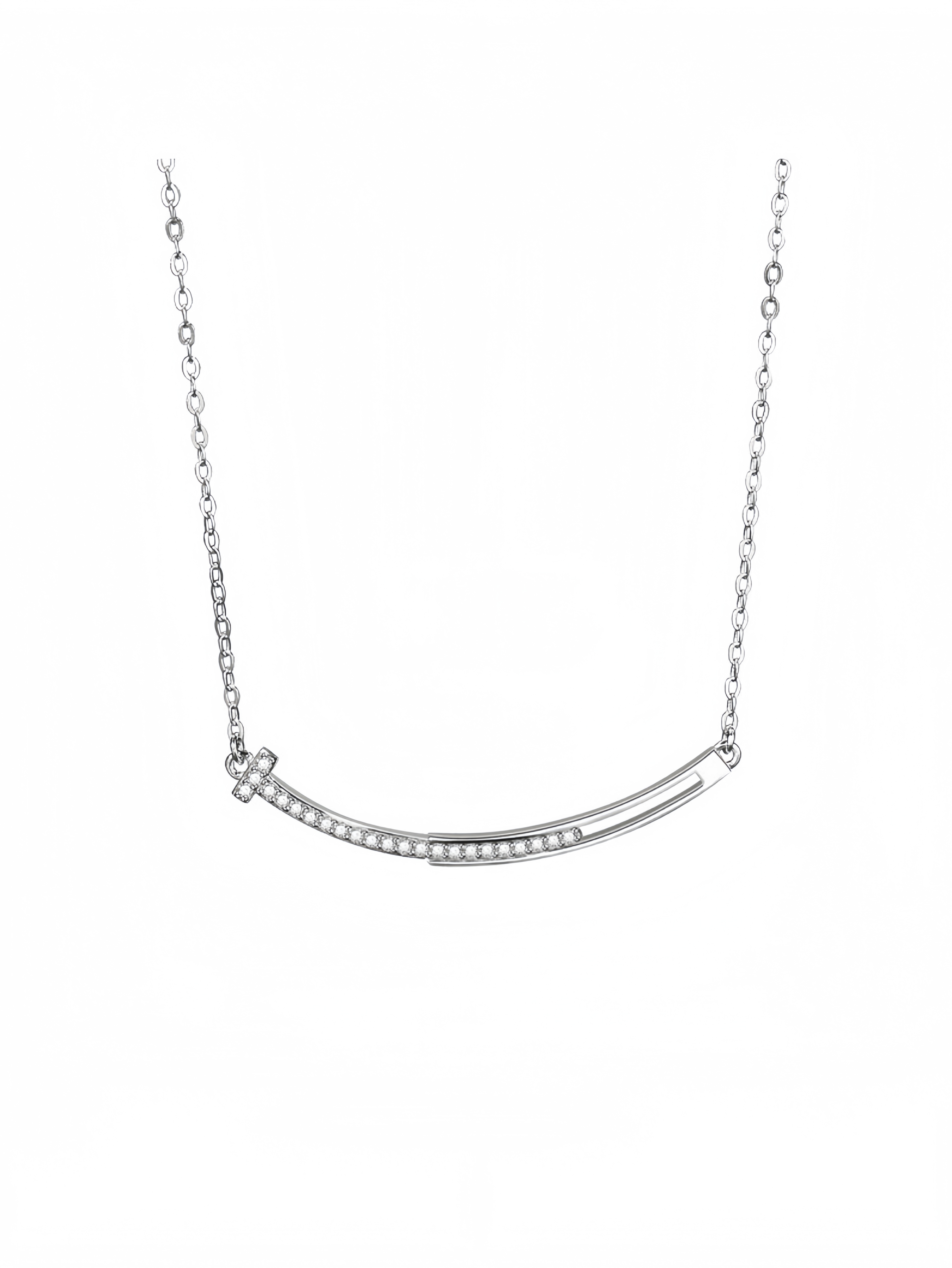 Silver Crystal Pendant Necklace