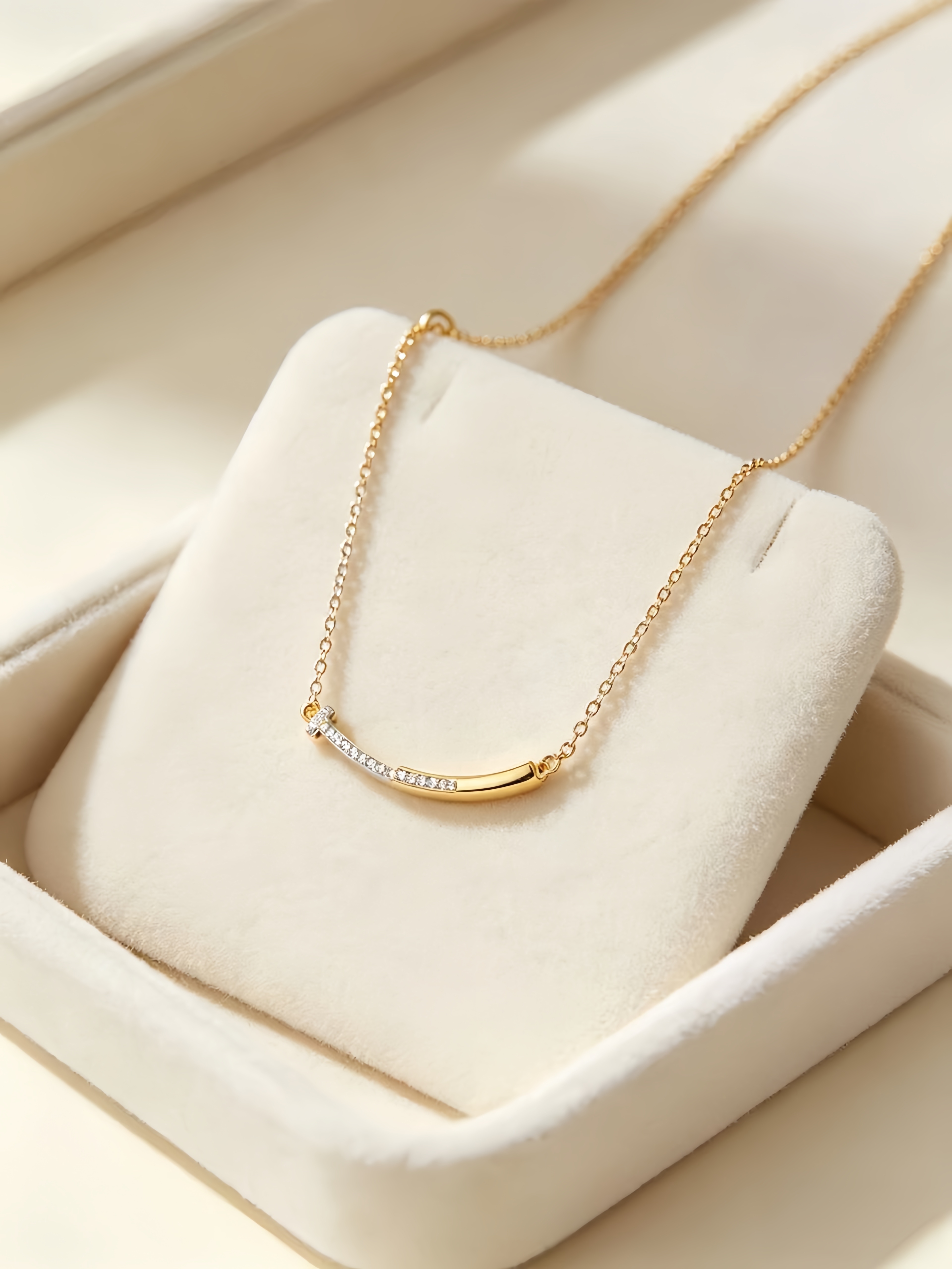 Gold Crystal Pendant Necklace