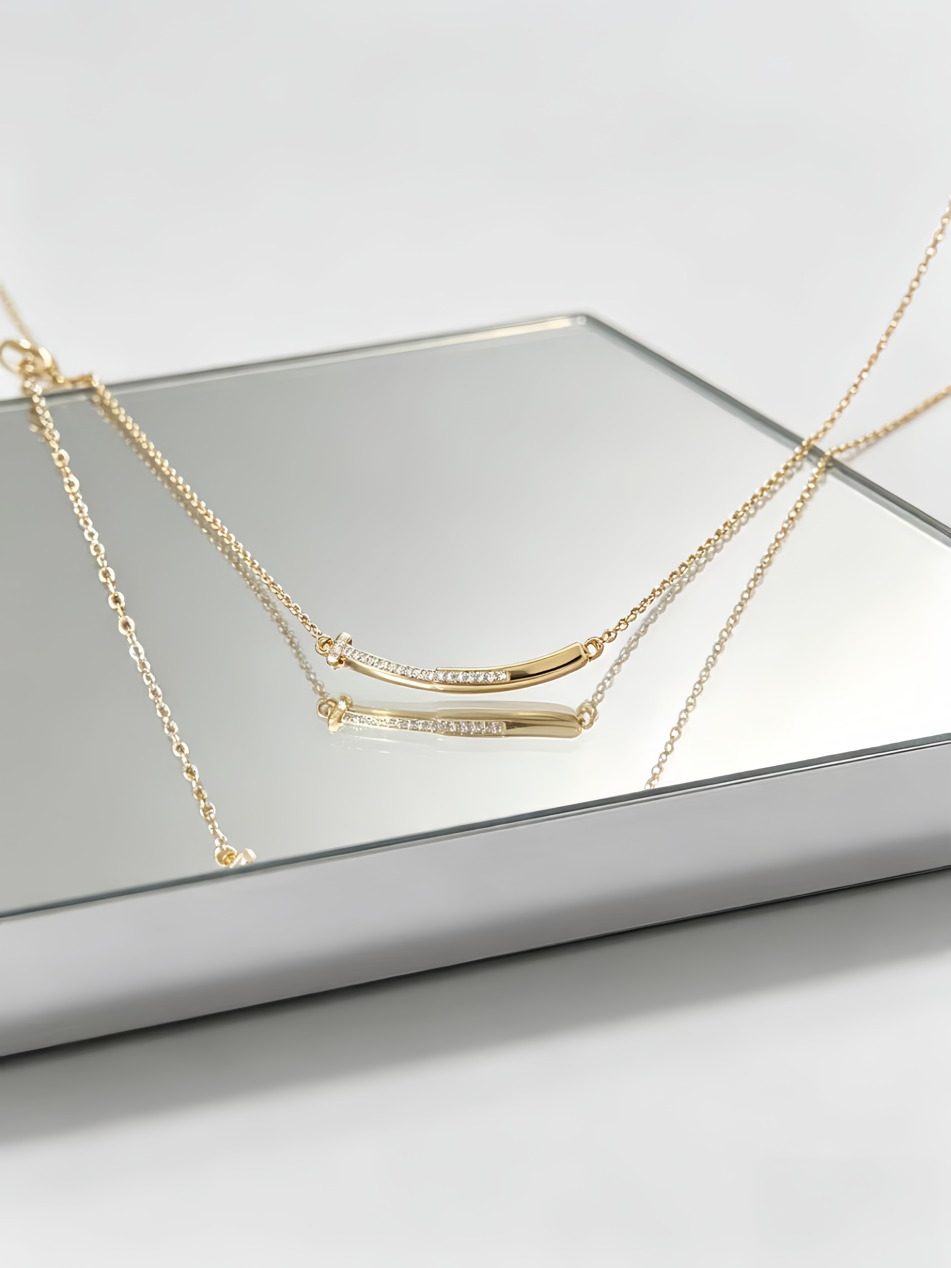 Gold Crystal Pendant Necklace