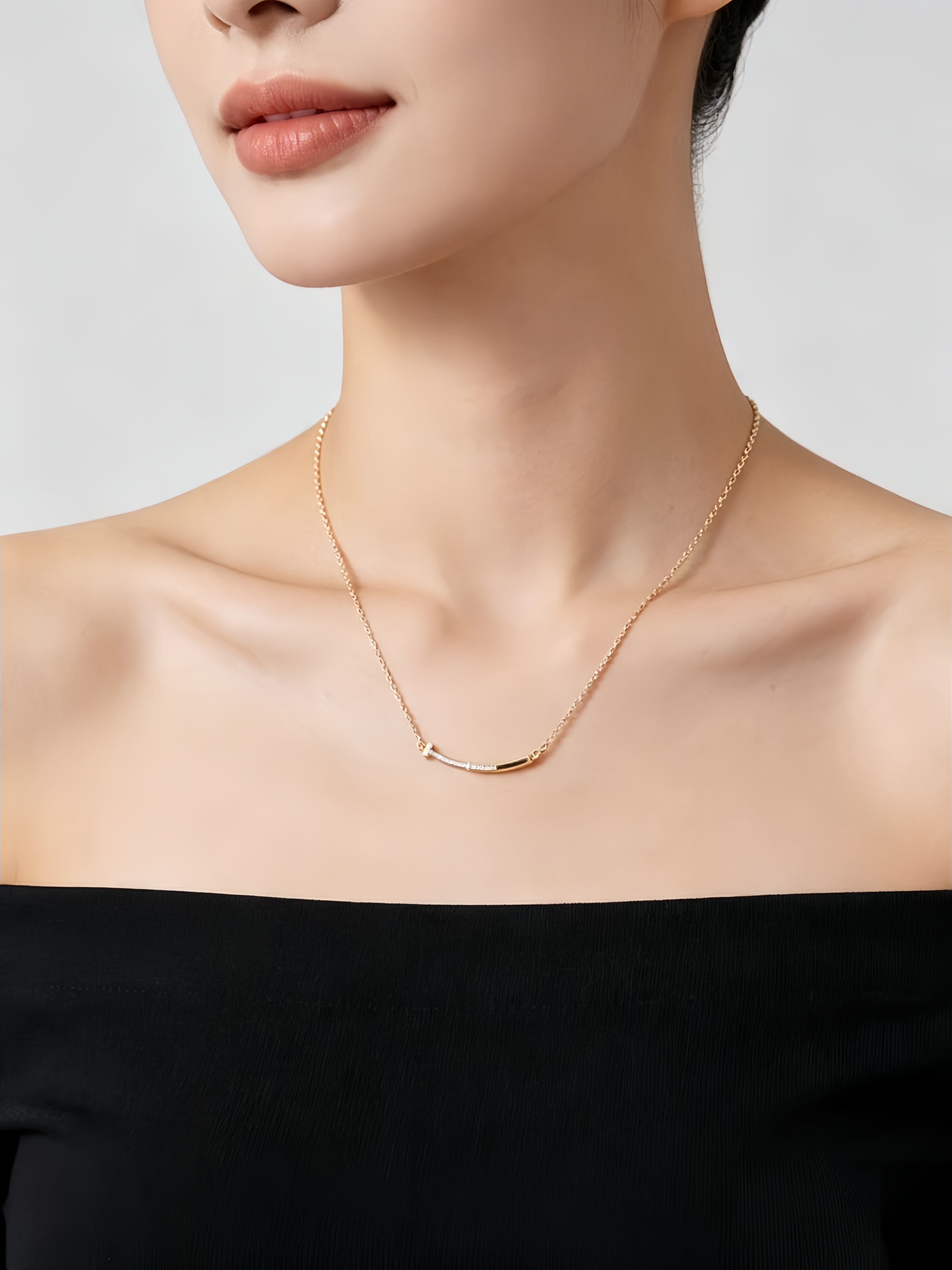 Gold Crystal Pendant Necklace