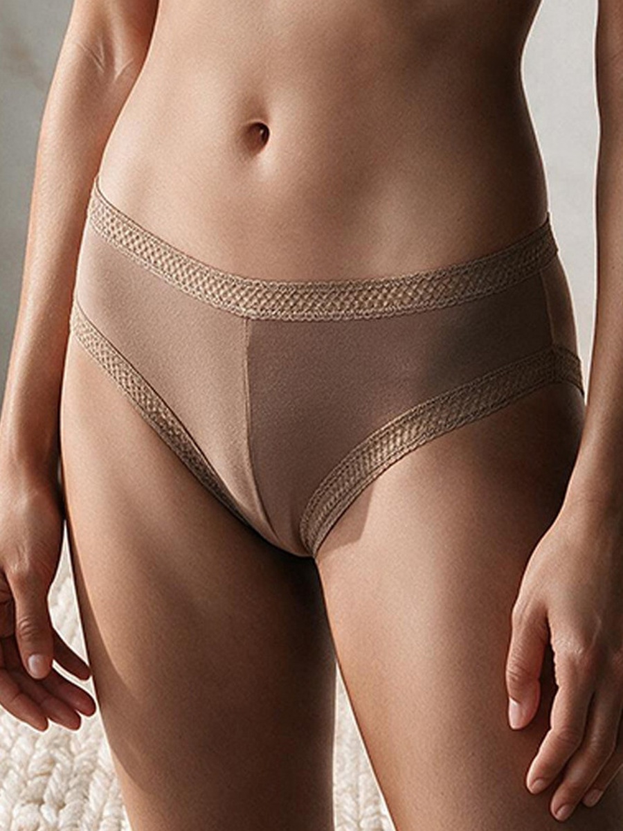 Pack of 3 Bikini Briefs with Lace Trim