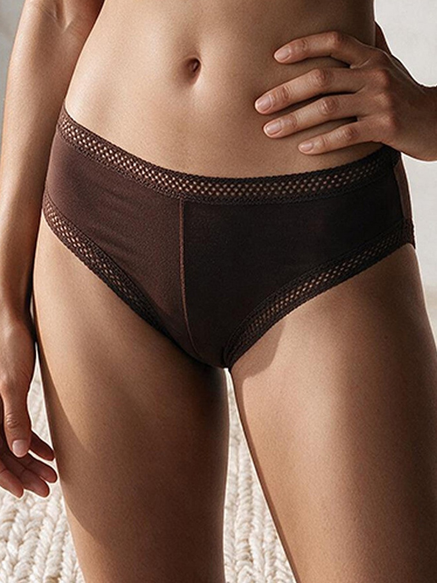 Pack of 3 Bikini Briefs with Lace Trim