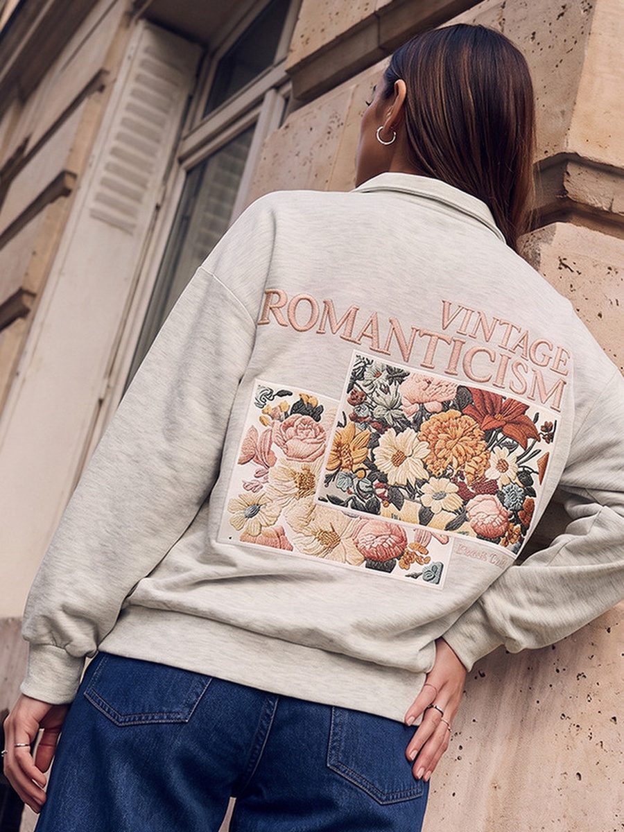 Dutch Golden Age Sweatshirt with Half-Zip Placket