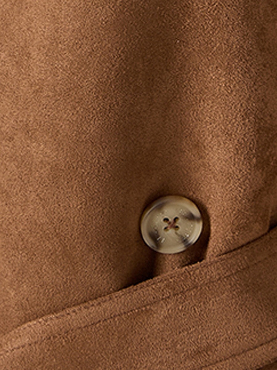 Suede Trench Jacket with Belt
