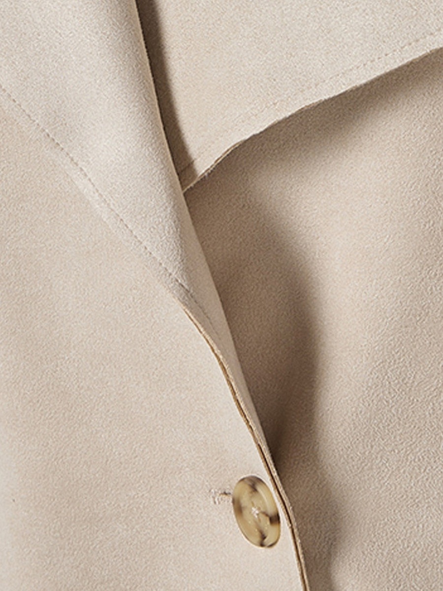 Suede Trench Jacket with Belt