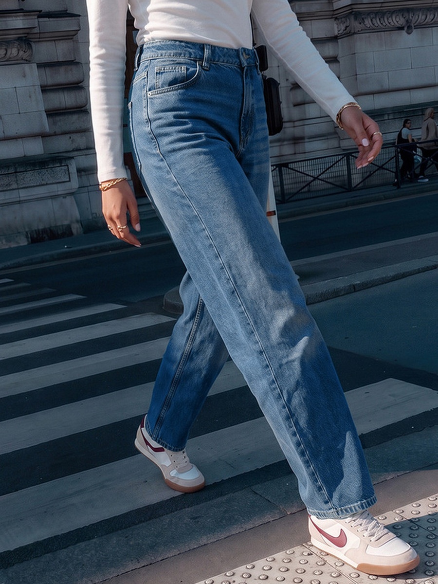 Barrel Fit Mid-Rise Jeans