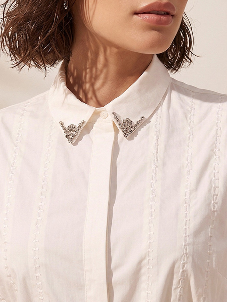 Midi Cotton Shirt Dress with Tie-Up Belt