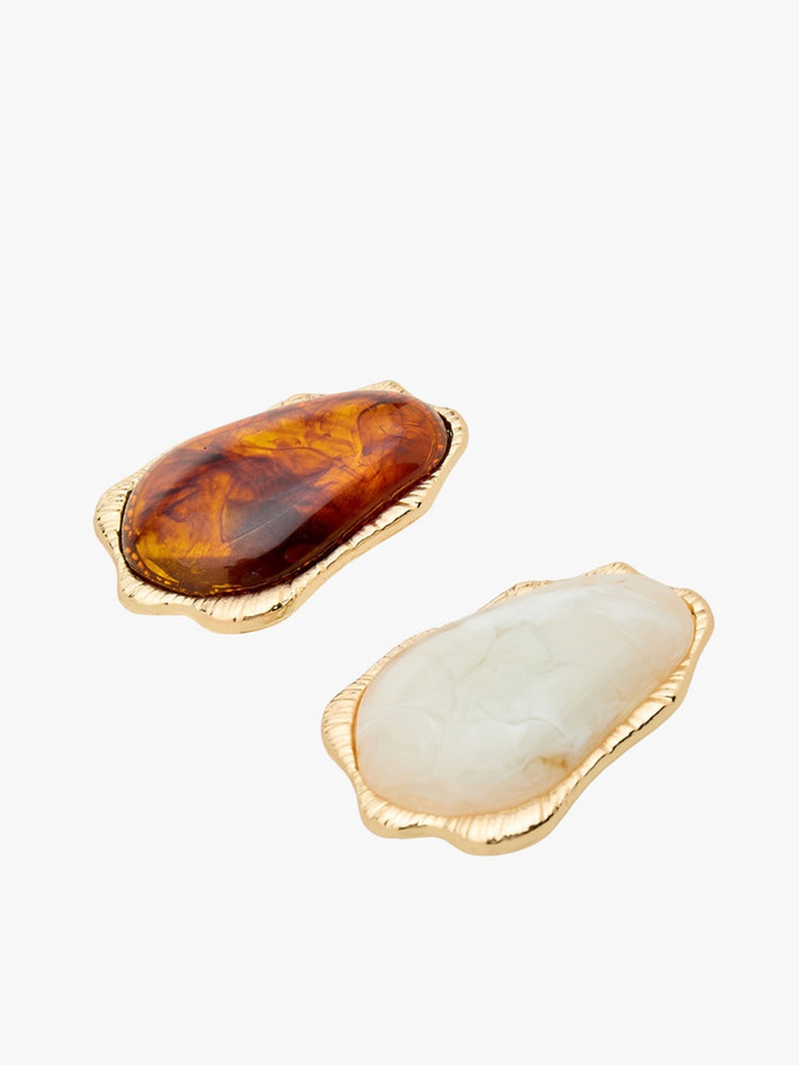 Pack of 2 - Textured Resin Brooch