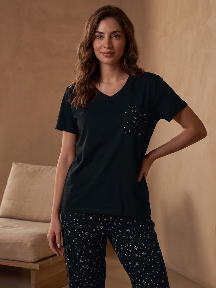 Printed T-shirt and Pyjama Set