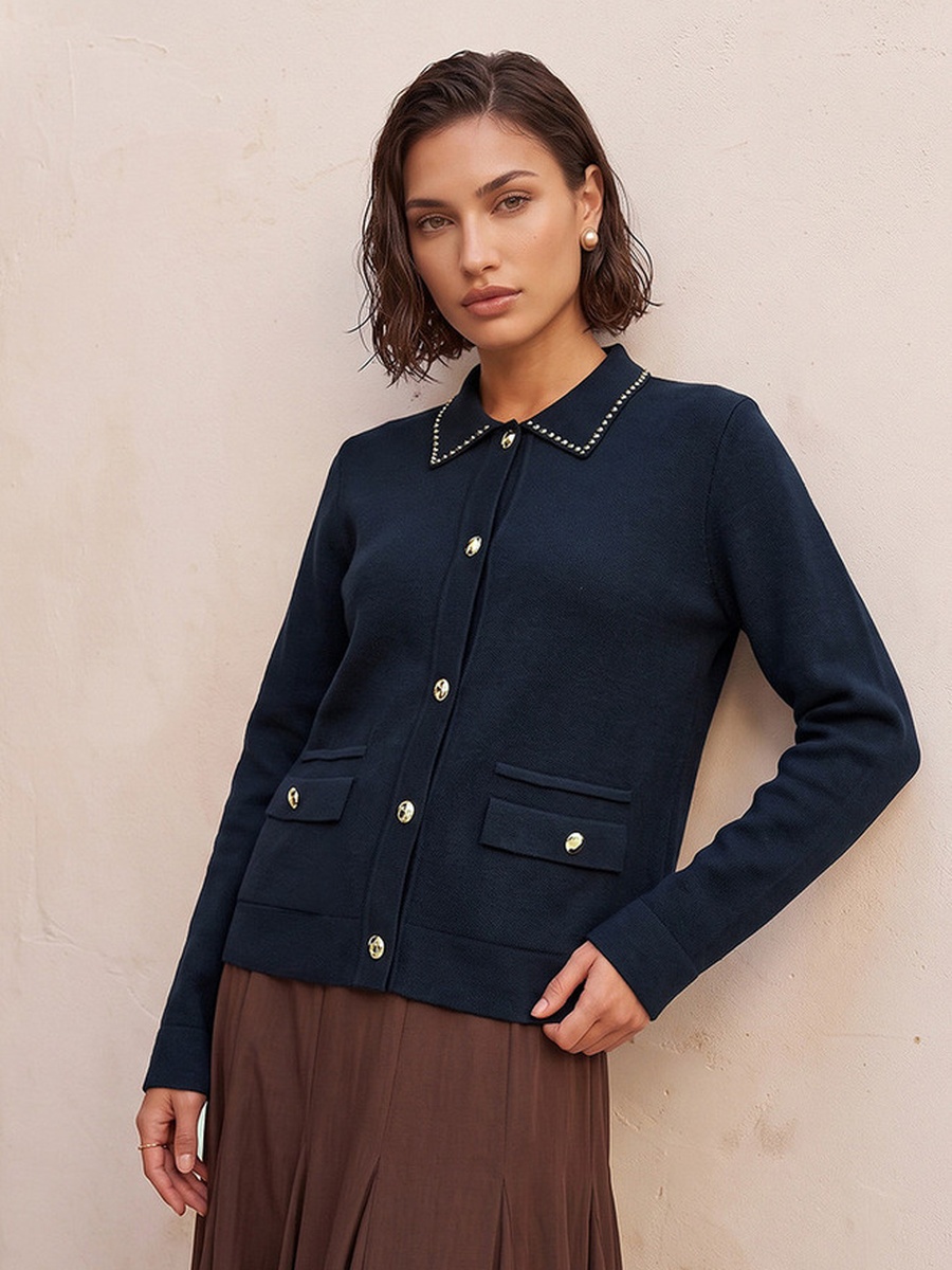 Embellished Cardigan with Pocket