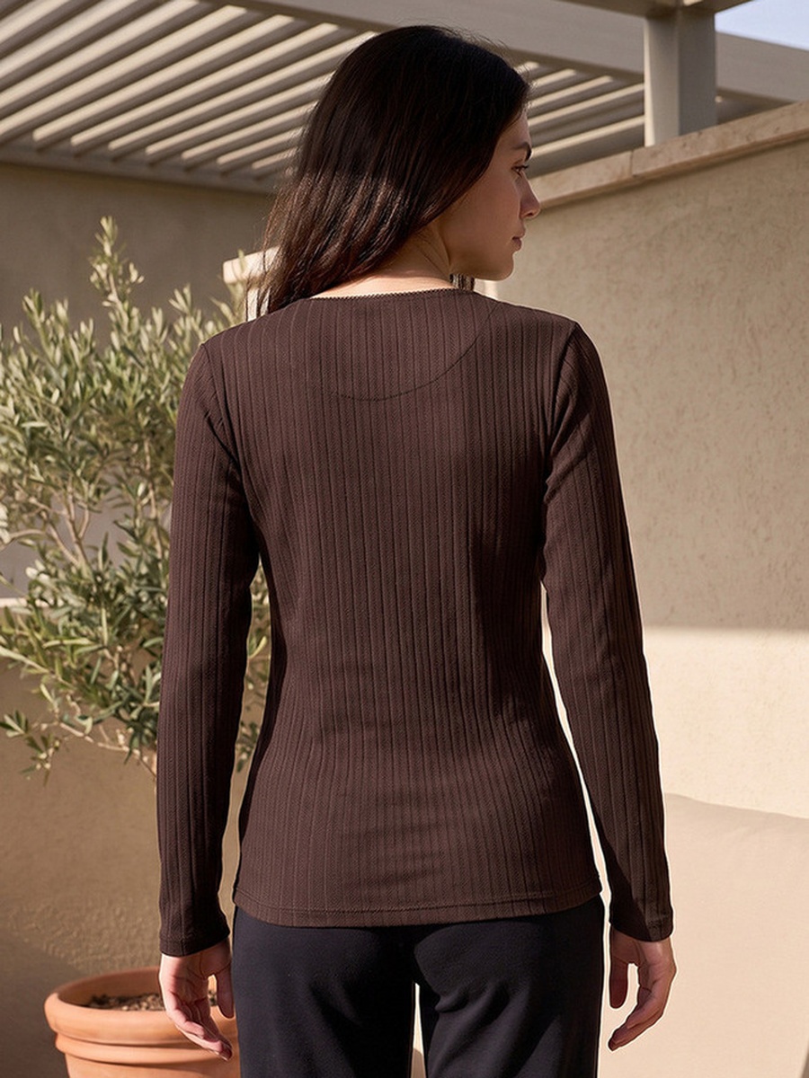 Pointelle Ribbed Thermal Top