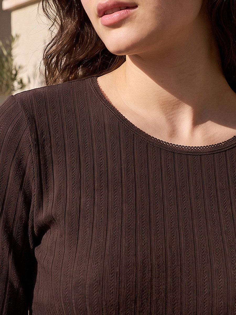 Pointelle Ribbed Thermal Top