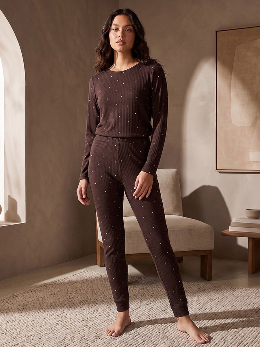 Thermal Polka Dot Print Pyjamas