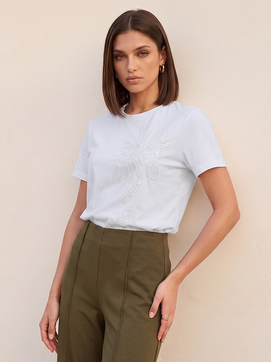 Relaxed Fit Cotton Embroidered T-shirt