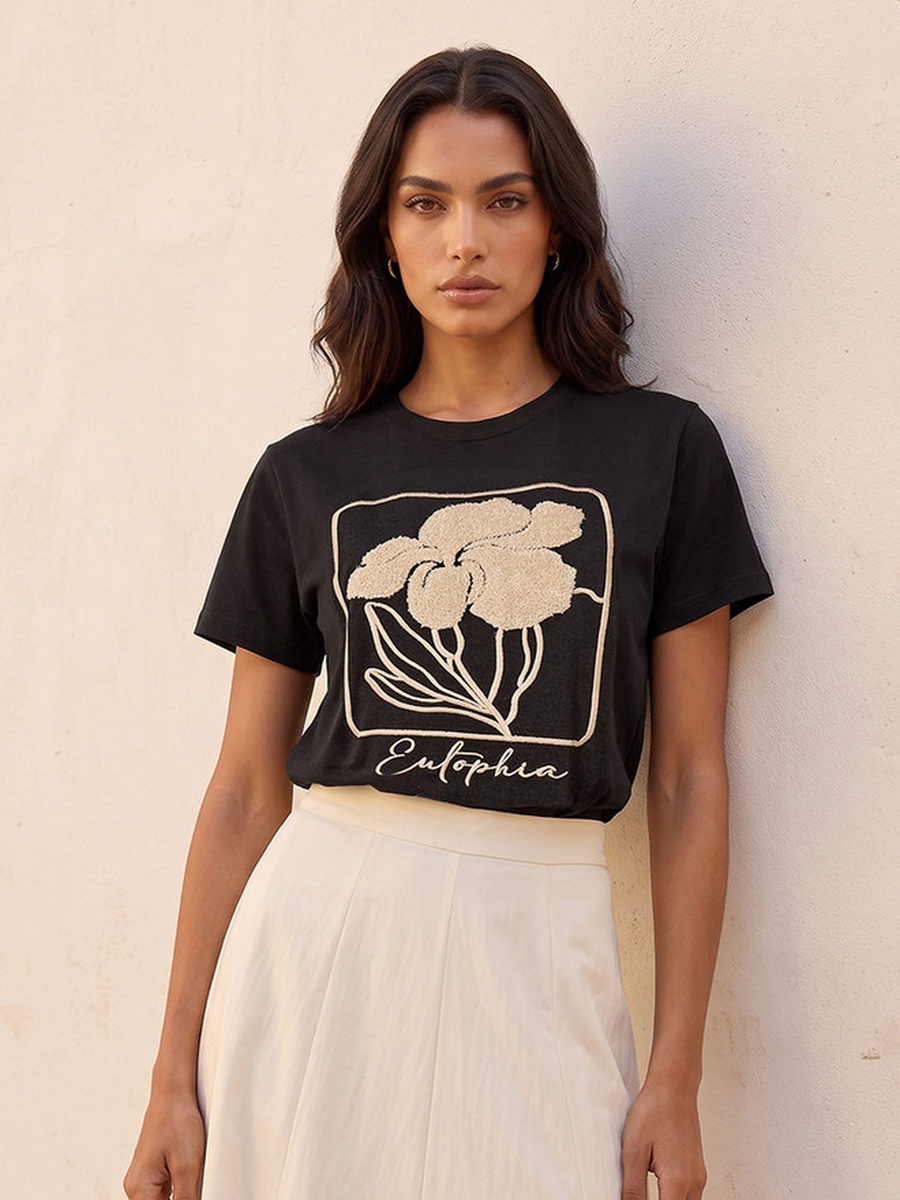 Relaxed Fit Cotton Embroidered T-shirt