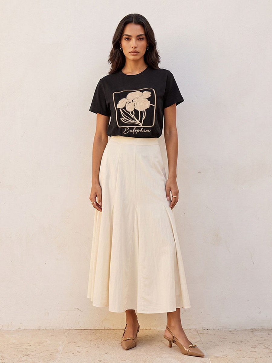 Relaxed Fit Cotton Embroidered T-shirt