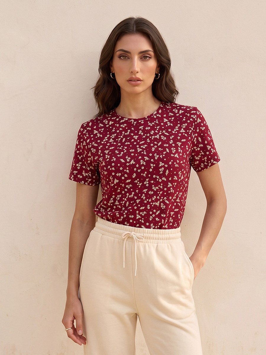 Splash Basics Floral Print T-shirt