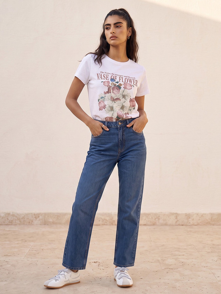 Floral Print Cotton T-shirt
