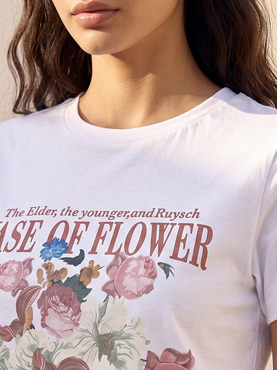 Floral Print Cotton T-shirt