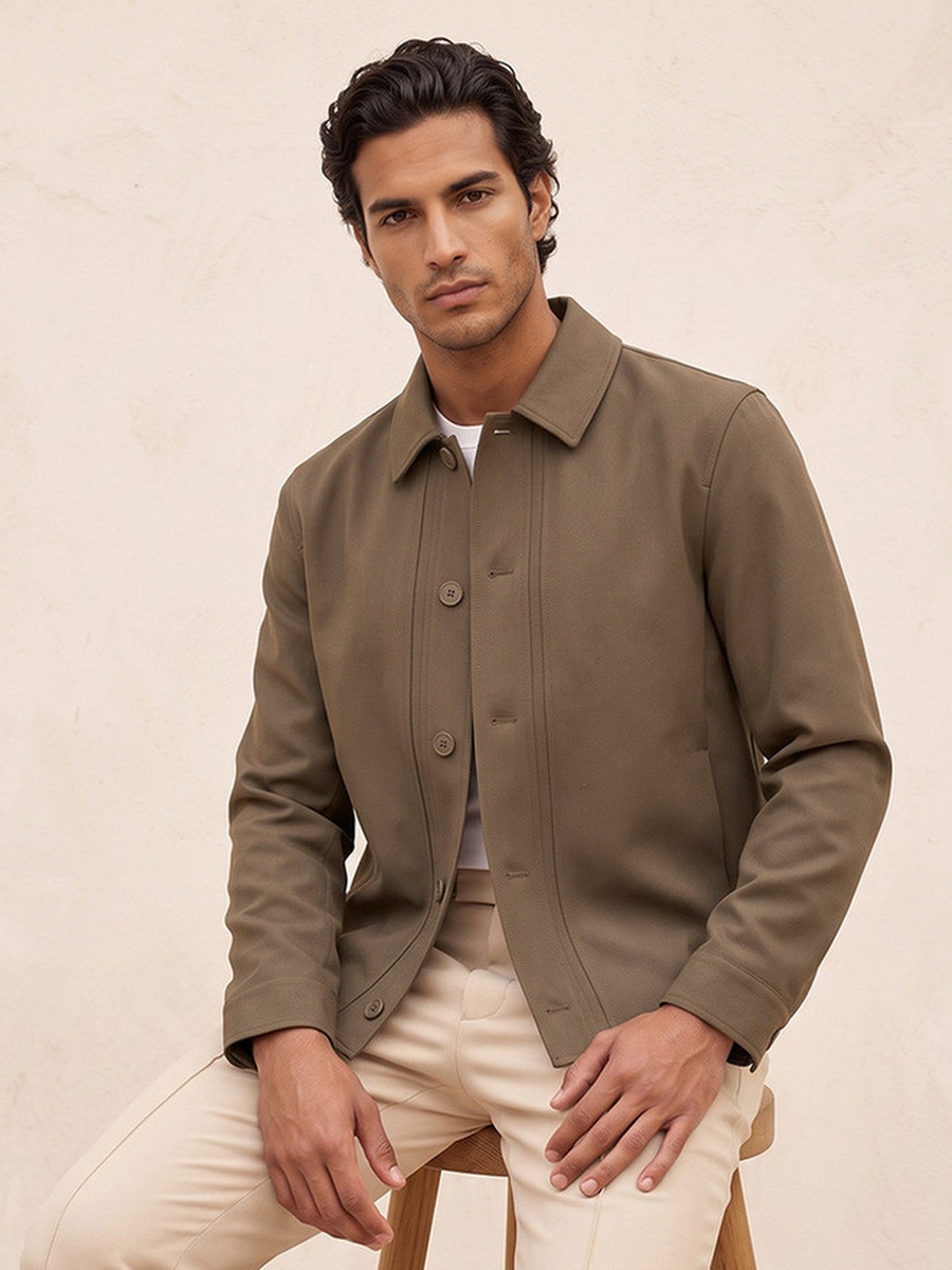 Plain Long Sleeve Shacket
