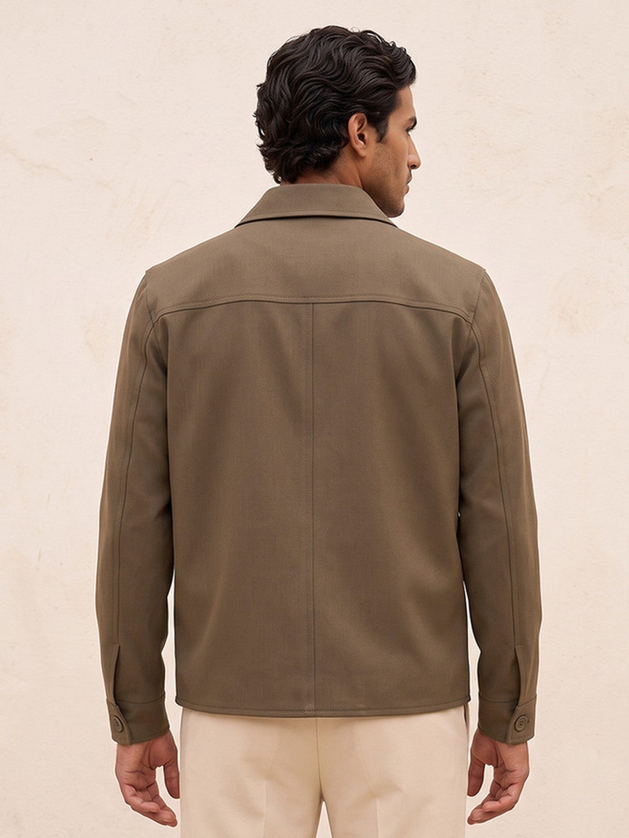 Plain Long Sleeve Shacket