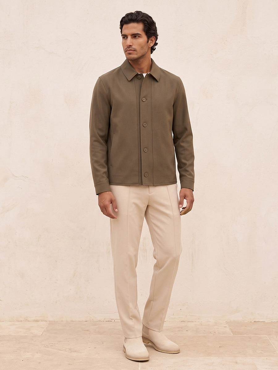 Plain Long Sleeve Shacket